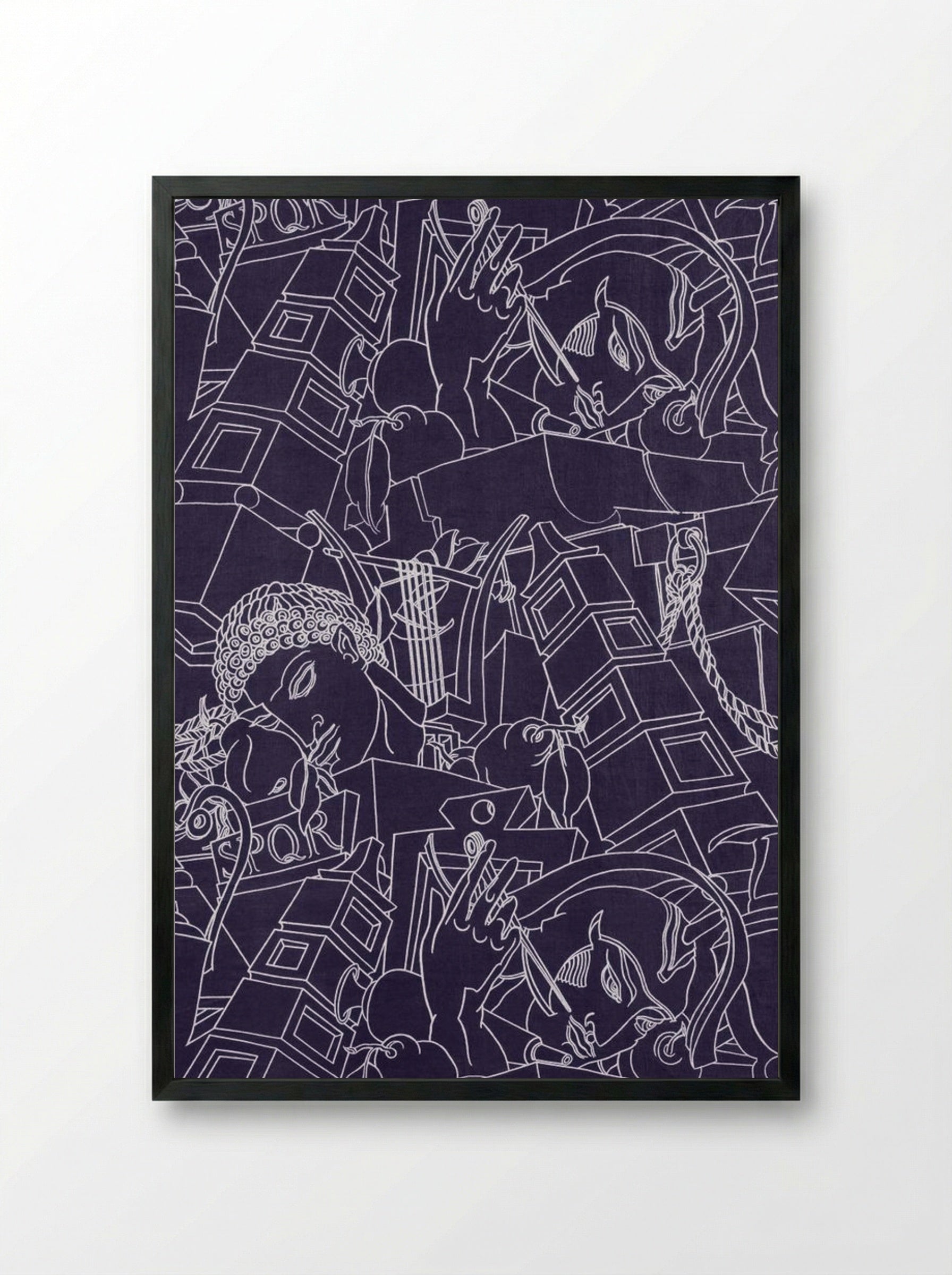 SPQR (Textile Design) - Victor Proetz - Framed Print Black