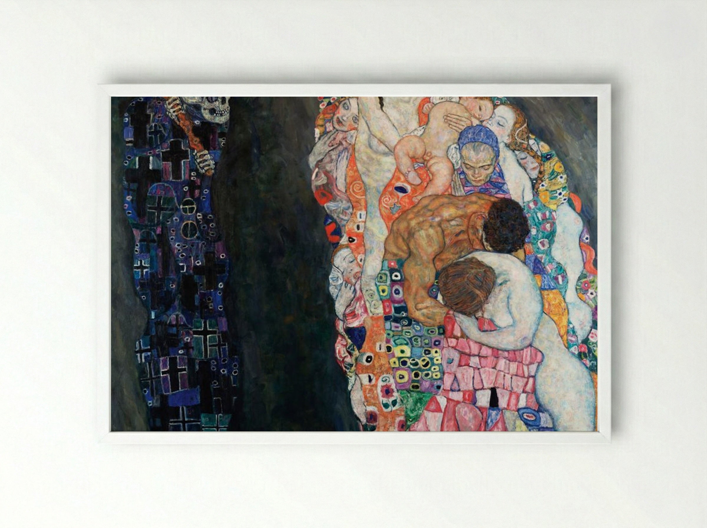 Death and Life - Gustav Klimt - Framed Print White
