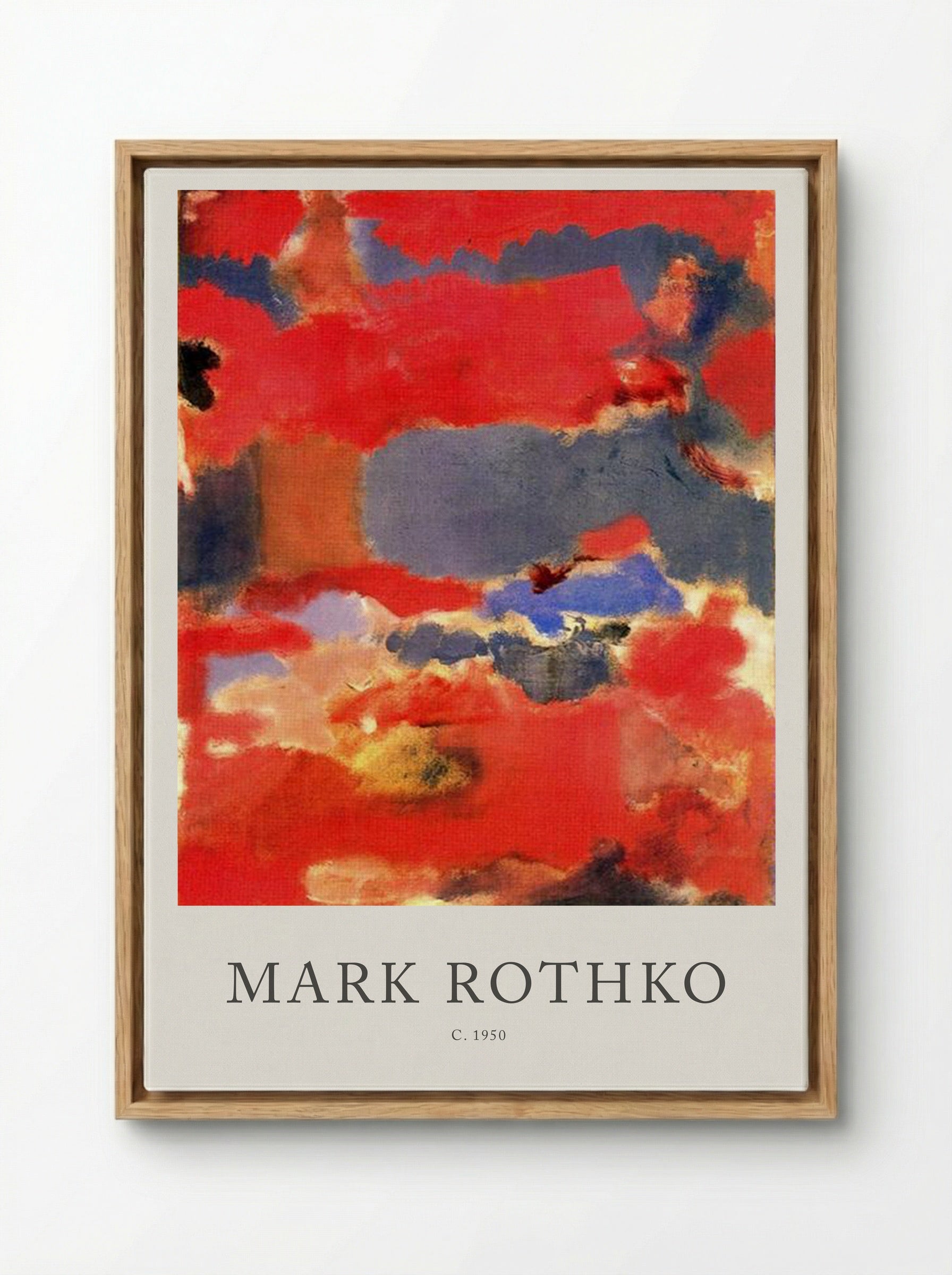 Untitled (Red and Blue Abstraction) - Mark Rothko - Framed Canvas Wood