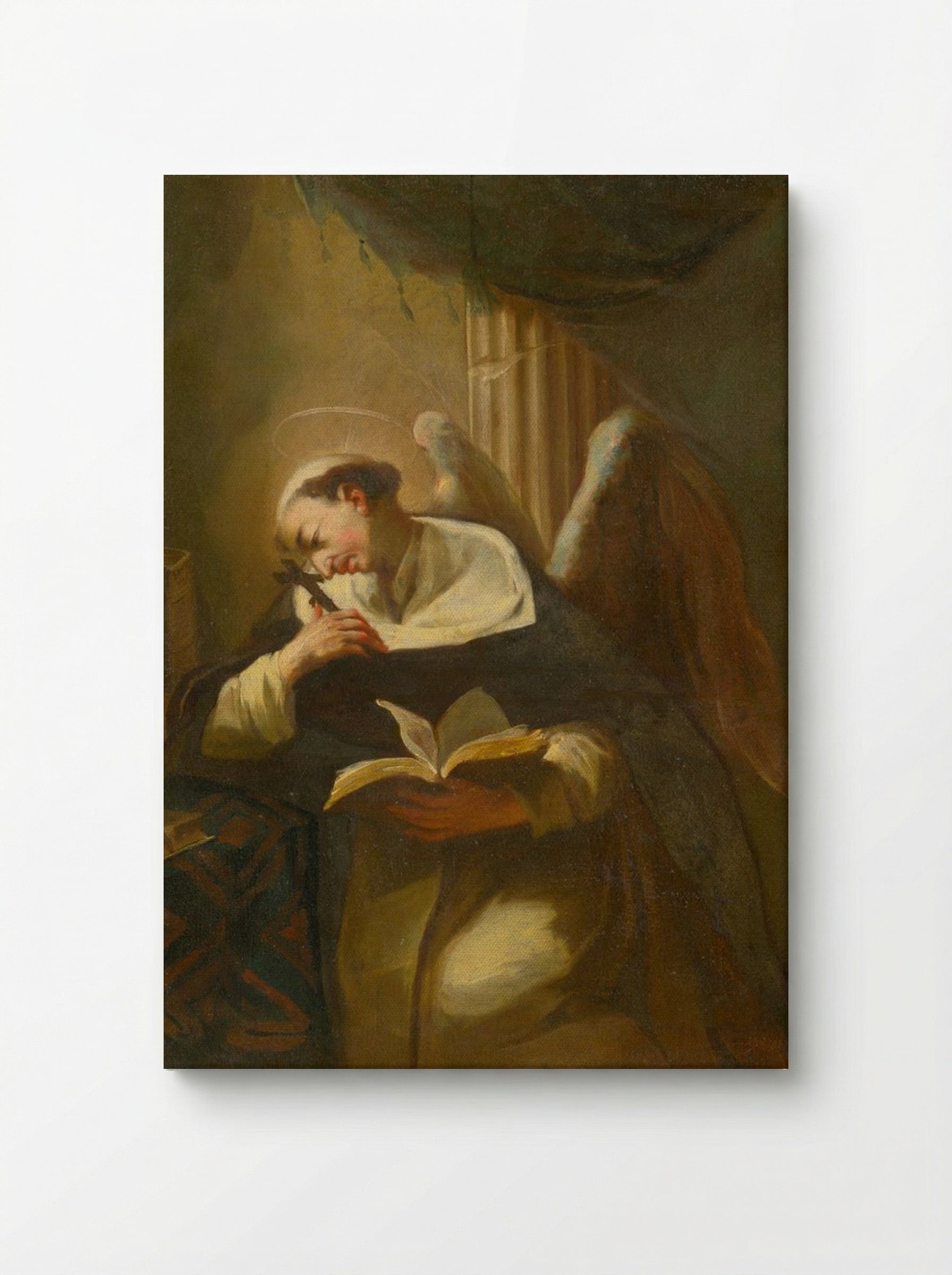 Kneeling Saint with Cross and Book - Fine Art Print - Canvas