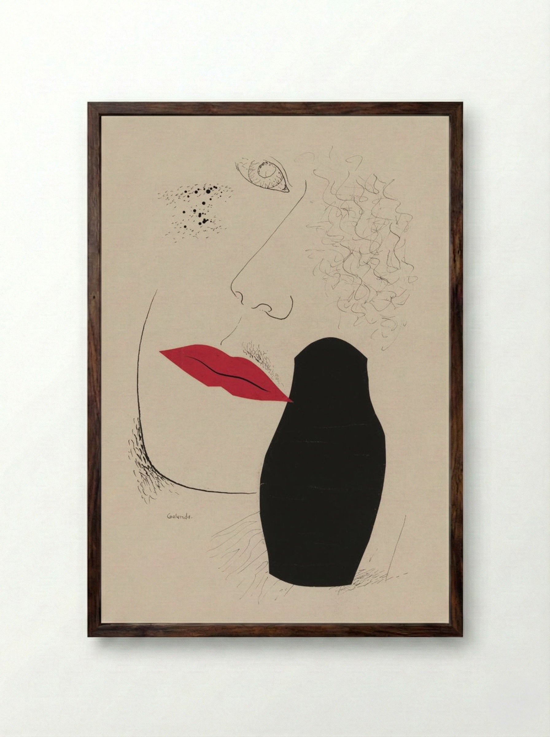 Desire - Mikuláš Galanda - Framed Print Dark Wood