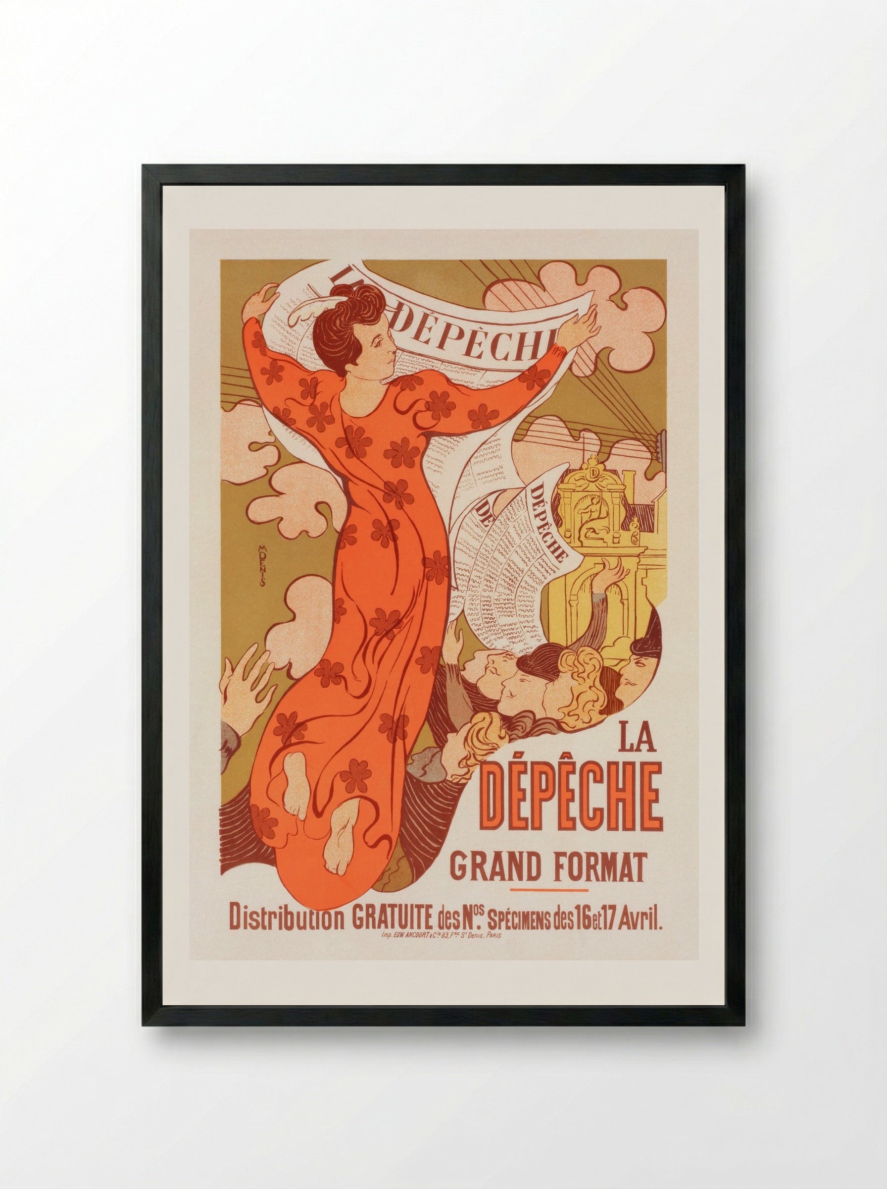 Poster for La Dépêche de Toulouse - Maurice Denis - Framed Print Black