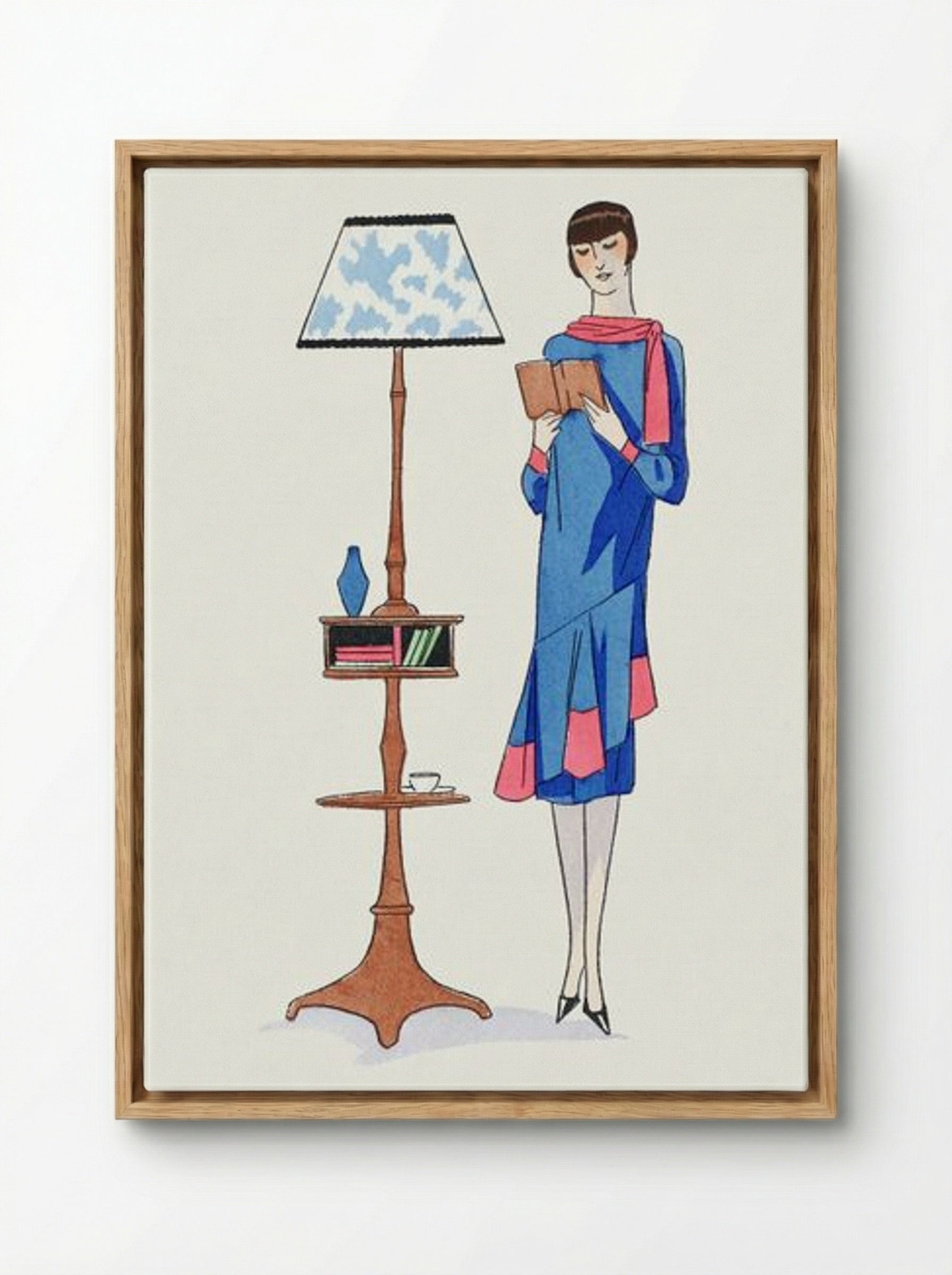 Afternoon Dress Topped with Pink Crepe - Gustav Beer - Framed Canvas Wood