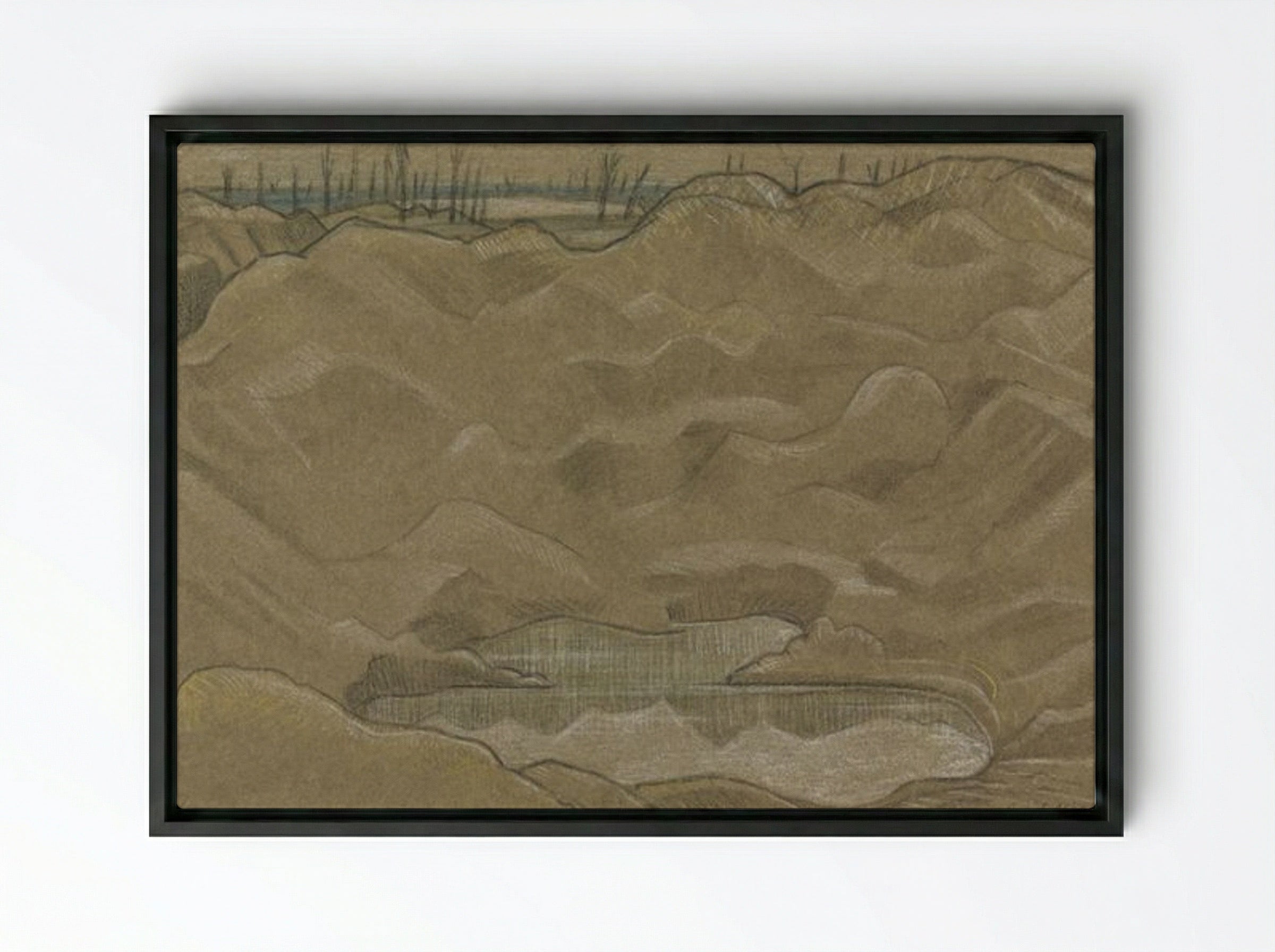 A Shell Crater - Paul Nash - Framed Canvas Black