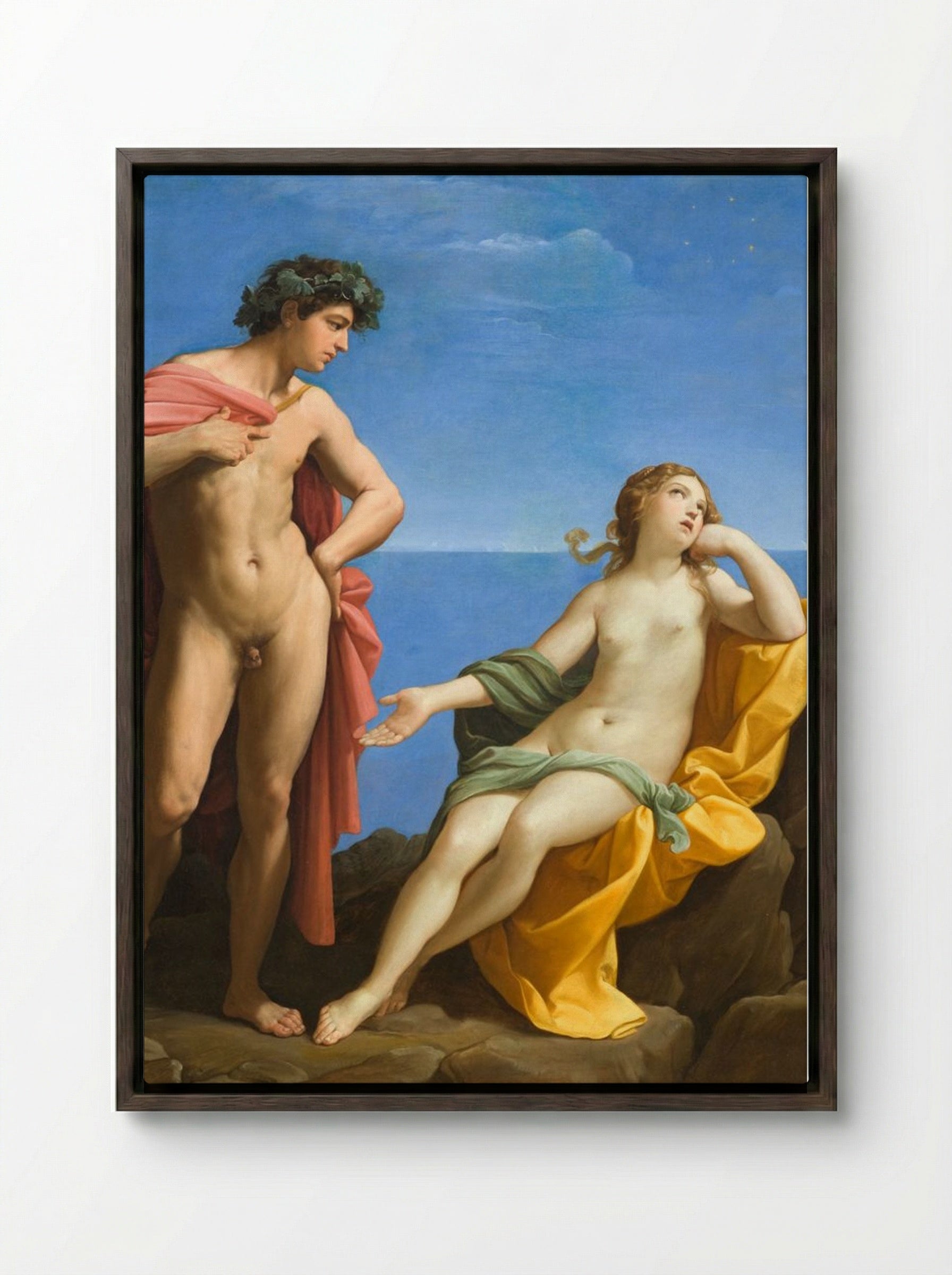 Bacchus and Ariadne - Guido Reni - Framed Canvas Dark Wood