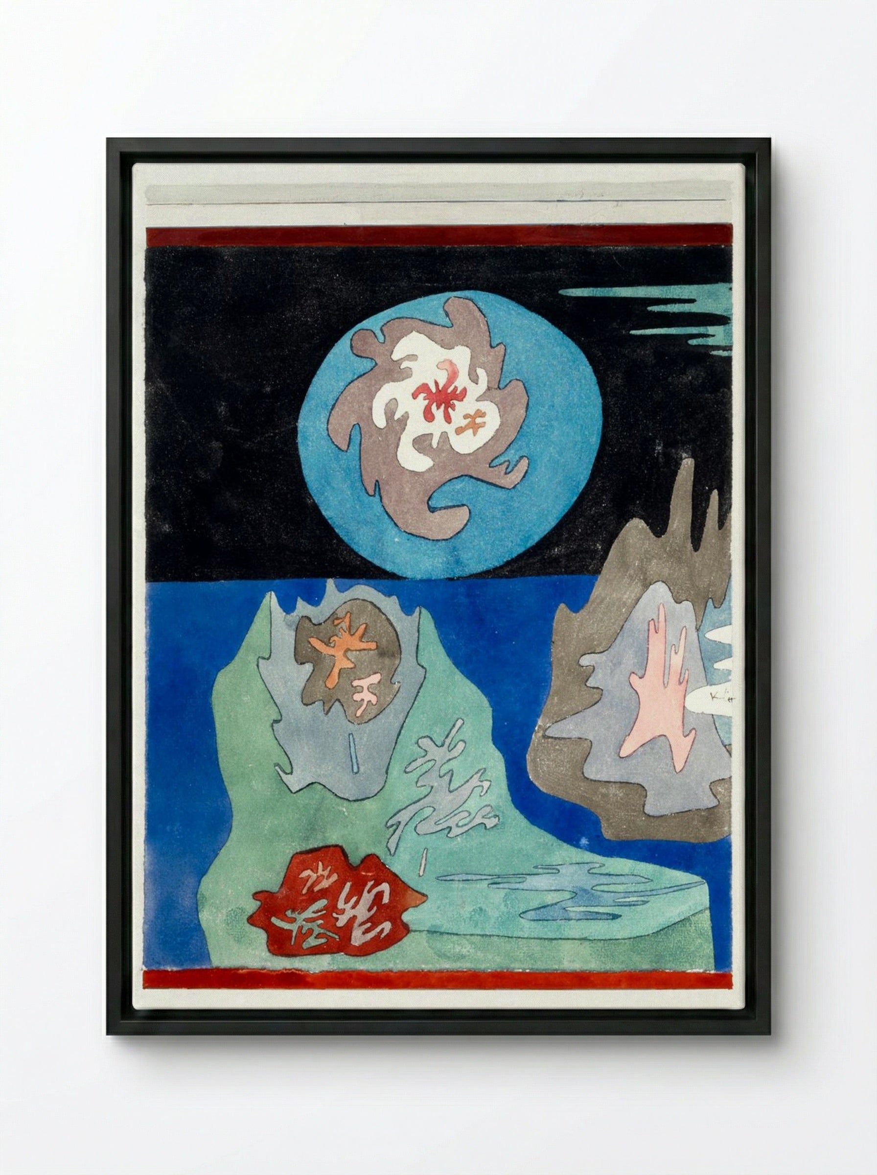 In the Land of Precious Stones - Paul Klee - Framed Canvas Black