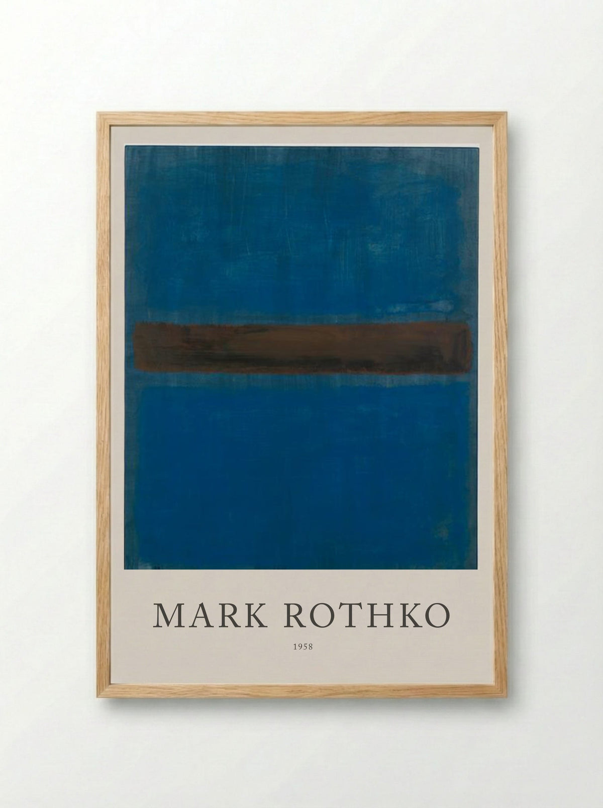 Untitled (Blue, Brown, Blue) - Mark Rothko - Framed Print Wood