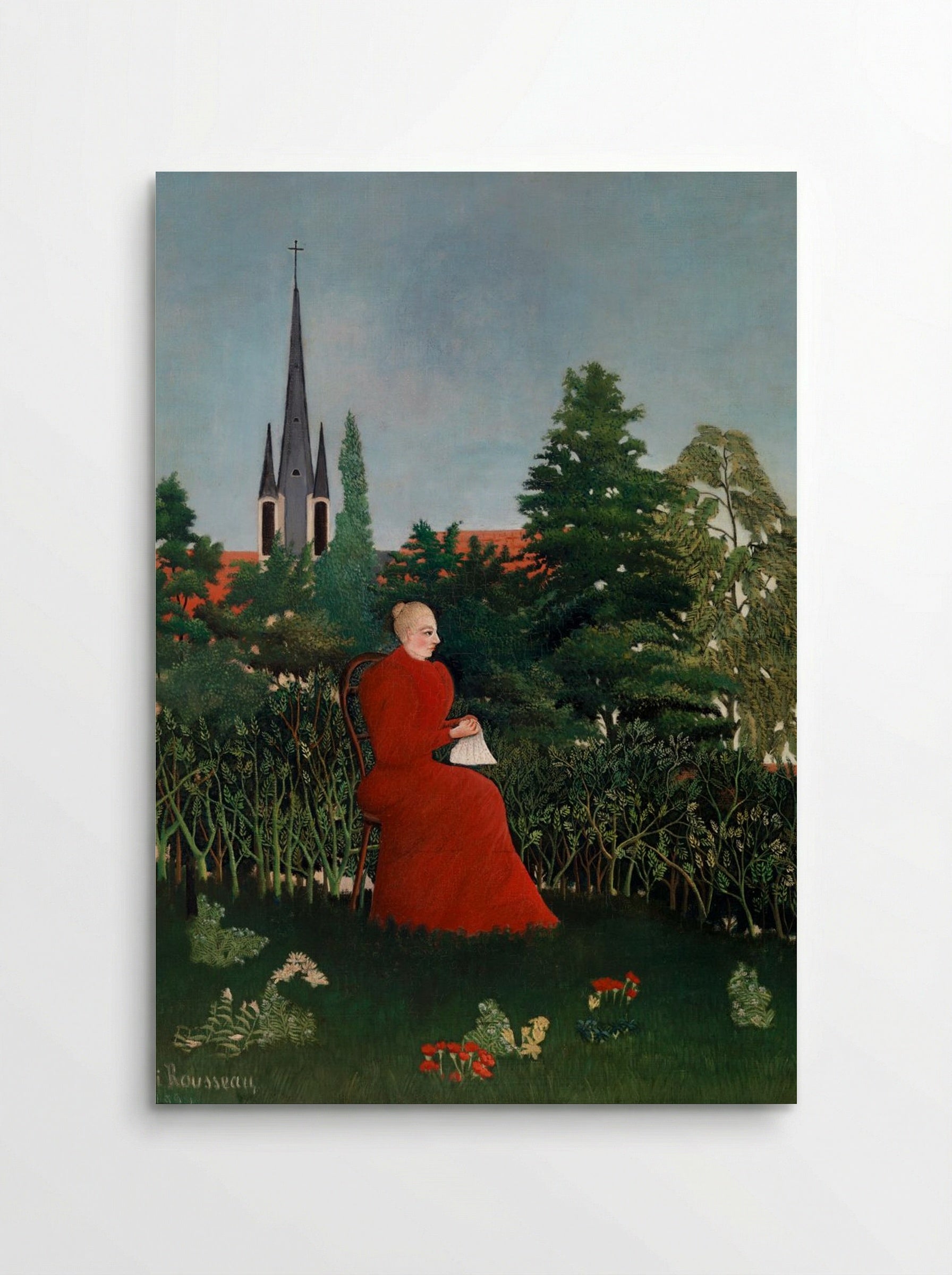 Portrait of a Woman in a Landscape - Henri Rousseau - Poster