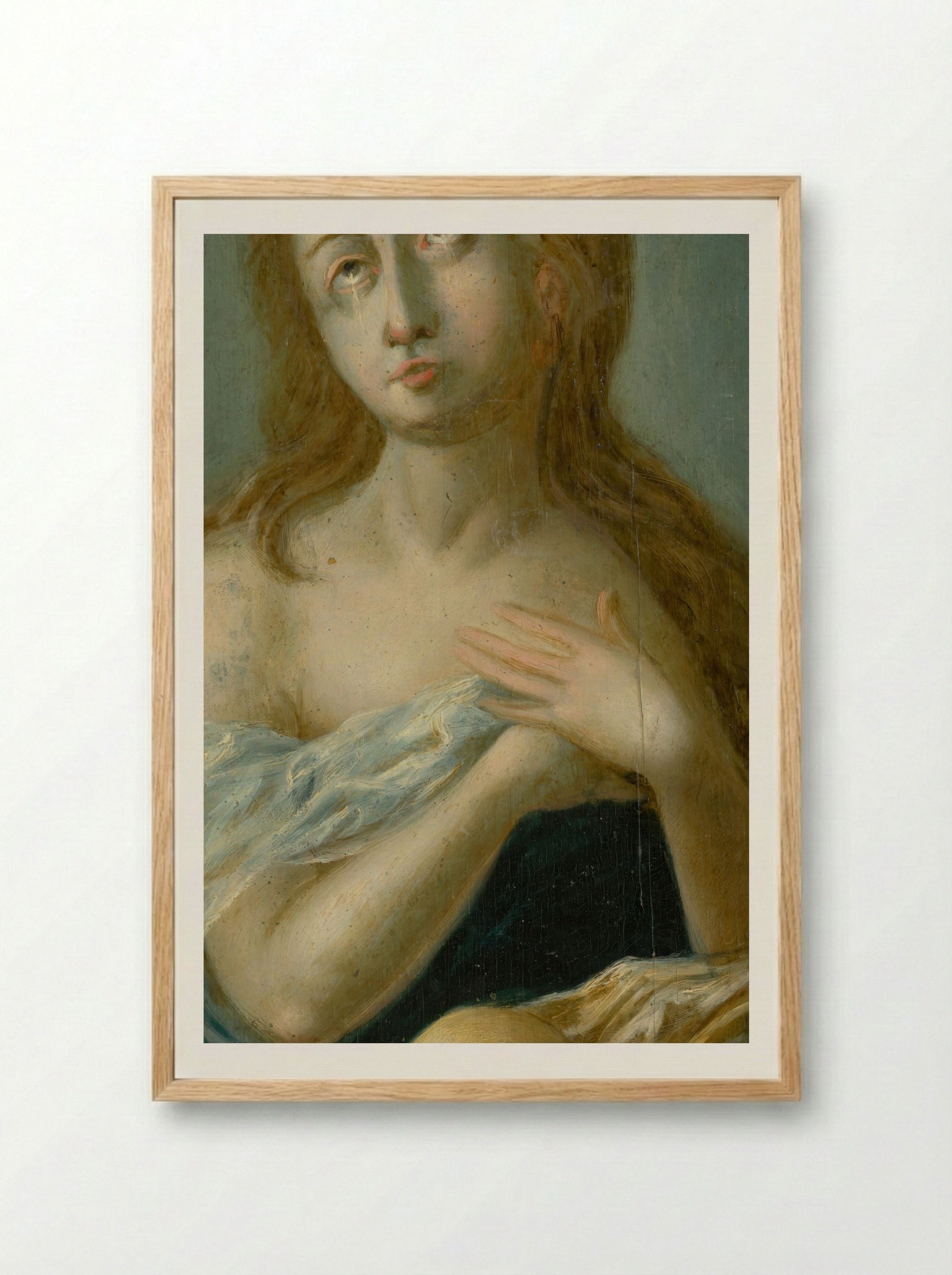 The Penitent Magdalene - Georges de La Tour - Framed Print Wood