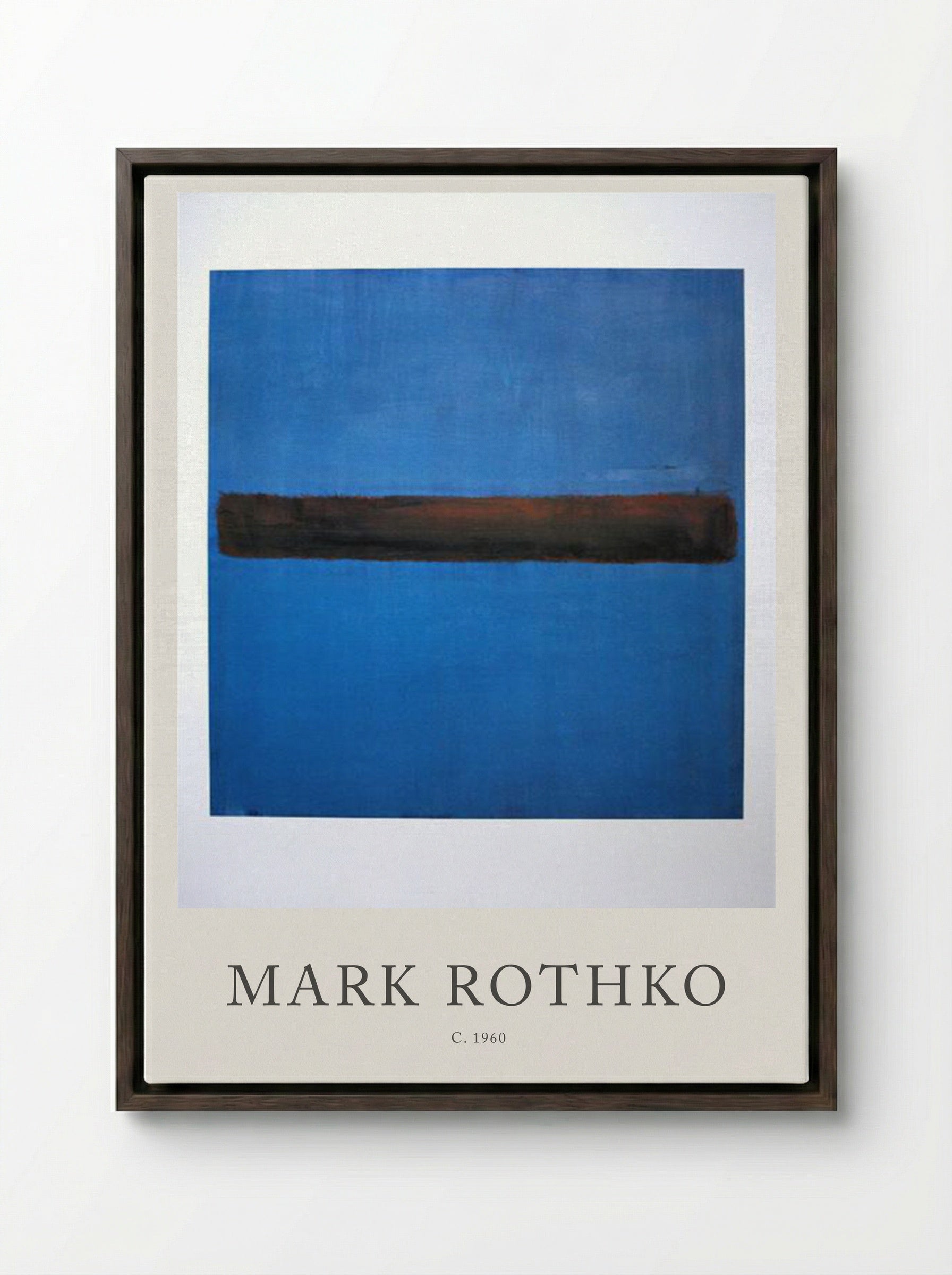 Untitled (Blue and Brown) - Mark Rothko - Framed Canvas Dark Wood