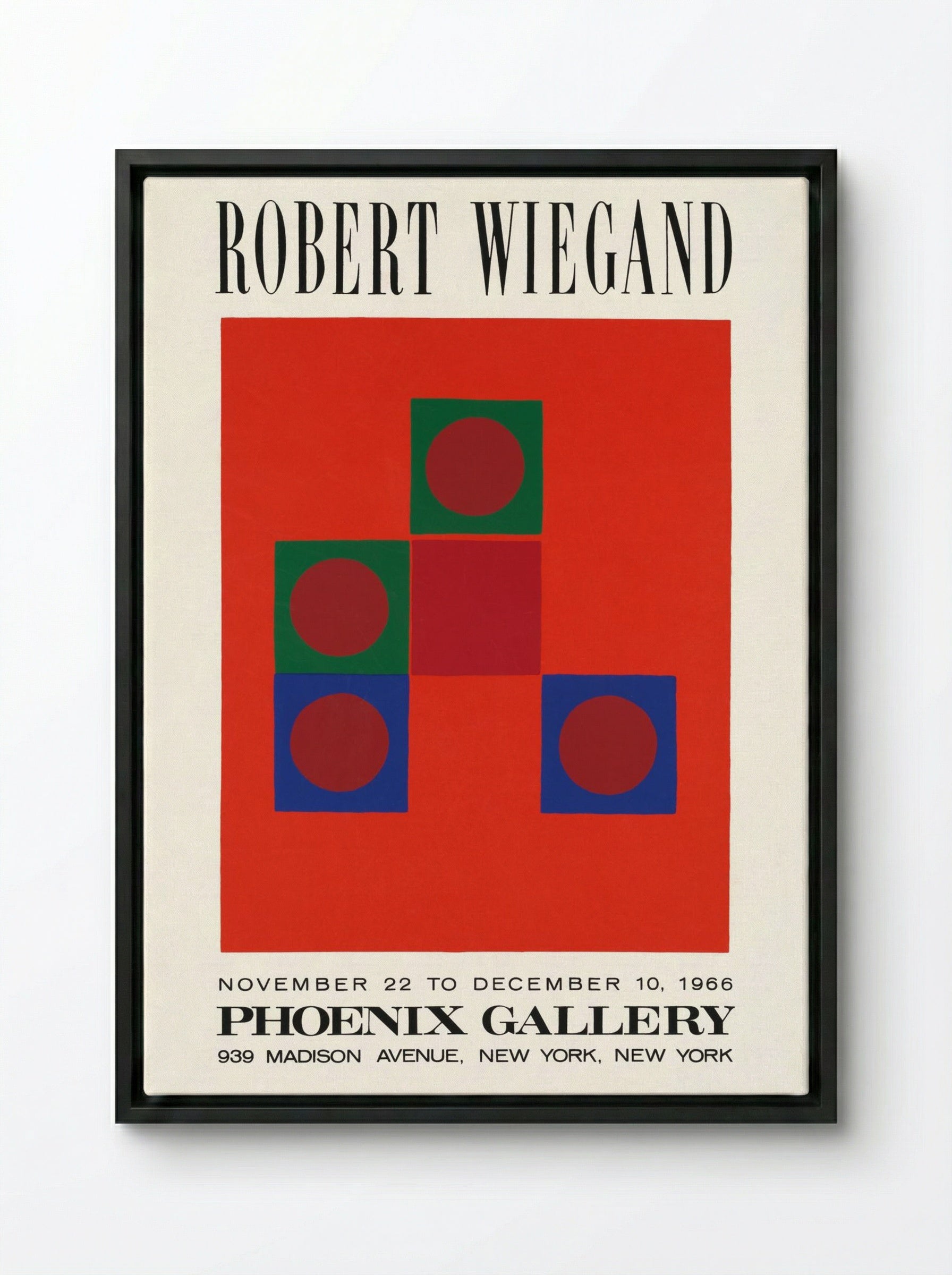Phoenix Gallery Exhibition Poster - Robert Wiegand - Framed Canvas Black