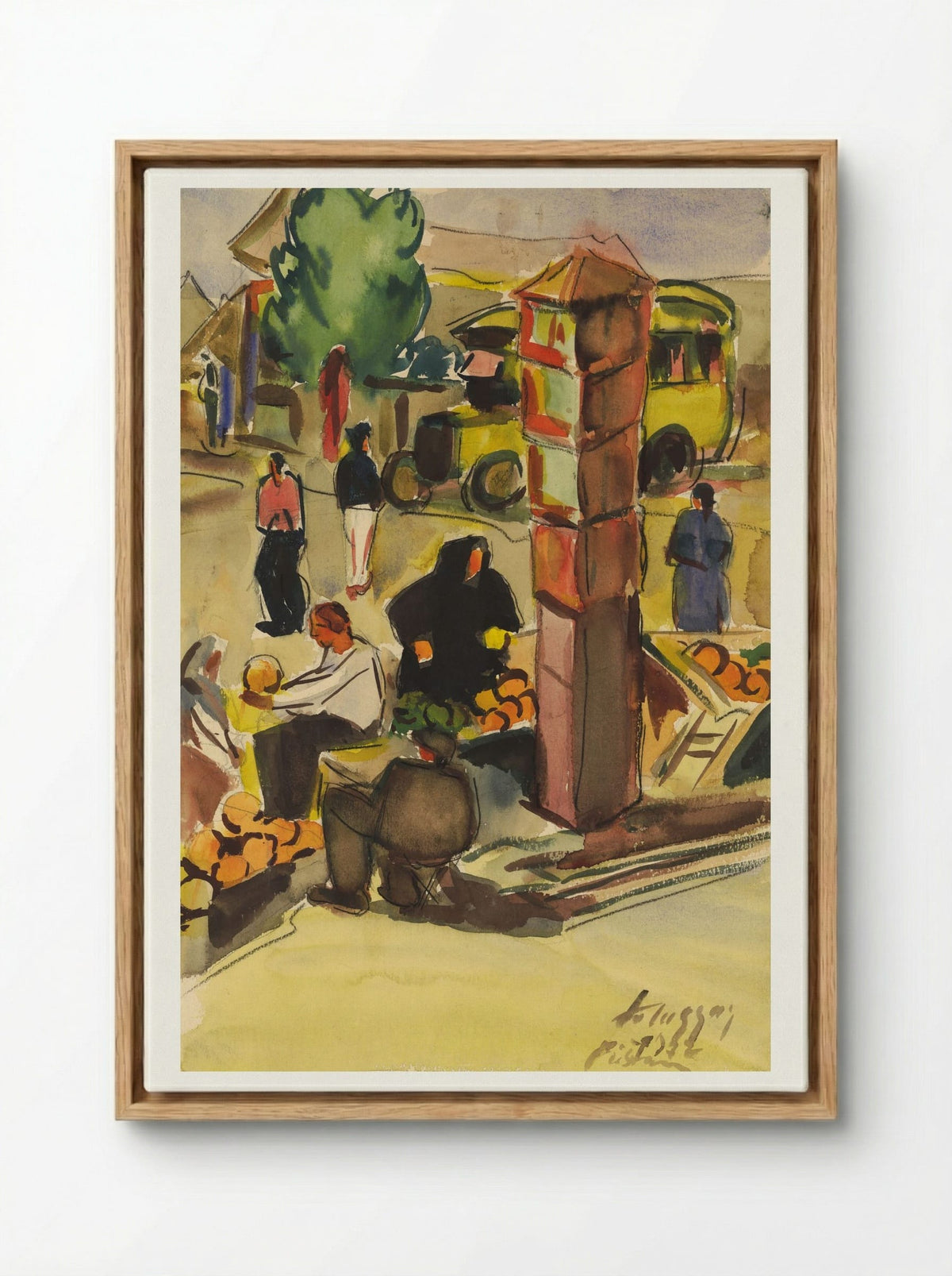 In a Market - Zolo Palugyay - Framed Canvas Wood