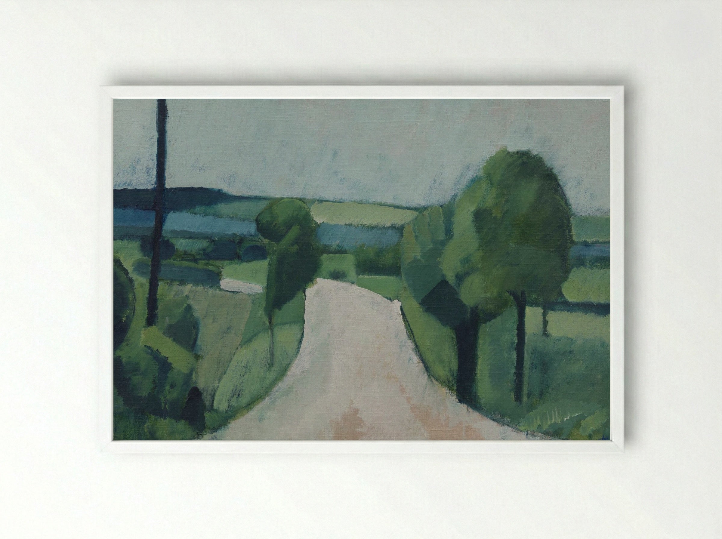 Road near Fåborg on Funen - Harald Giersing - Framed Print White