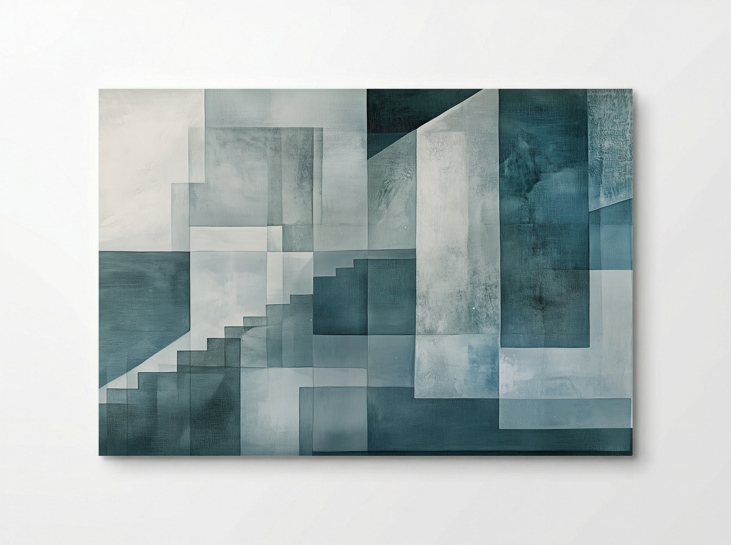 Urban Echo – Abstract Architectural Layers in Slate Blue - Poster