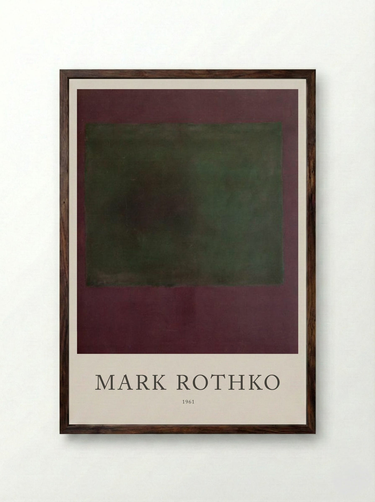 Untitled (Green and Maroon) - Mark Rothko - Framed Print Dark Wood