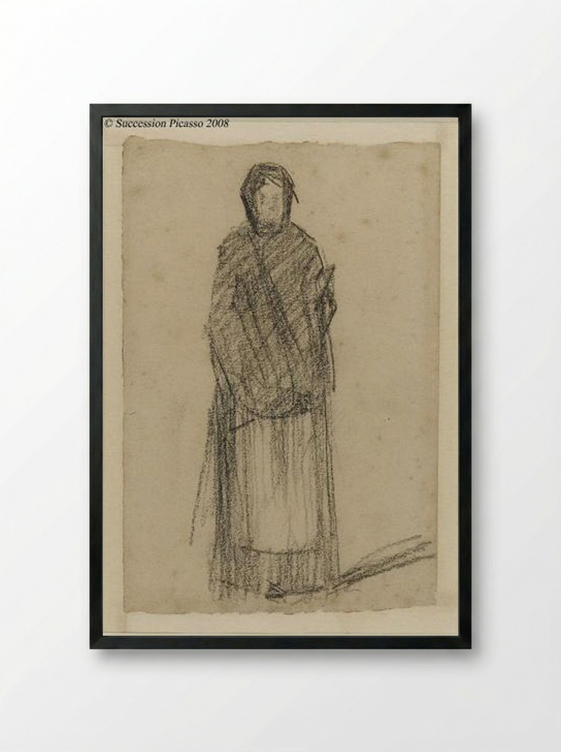 Study of a Standing Woman - Pablo Picasso - Framed Print Black