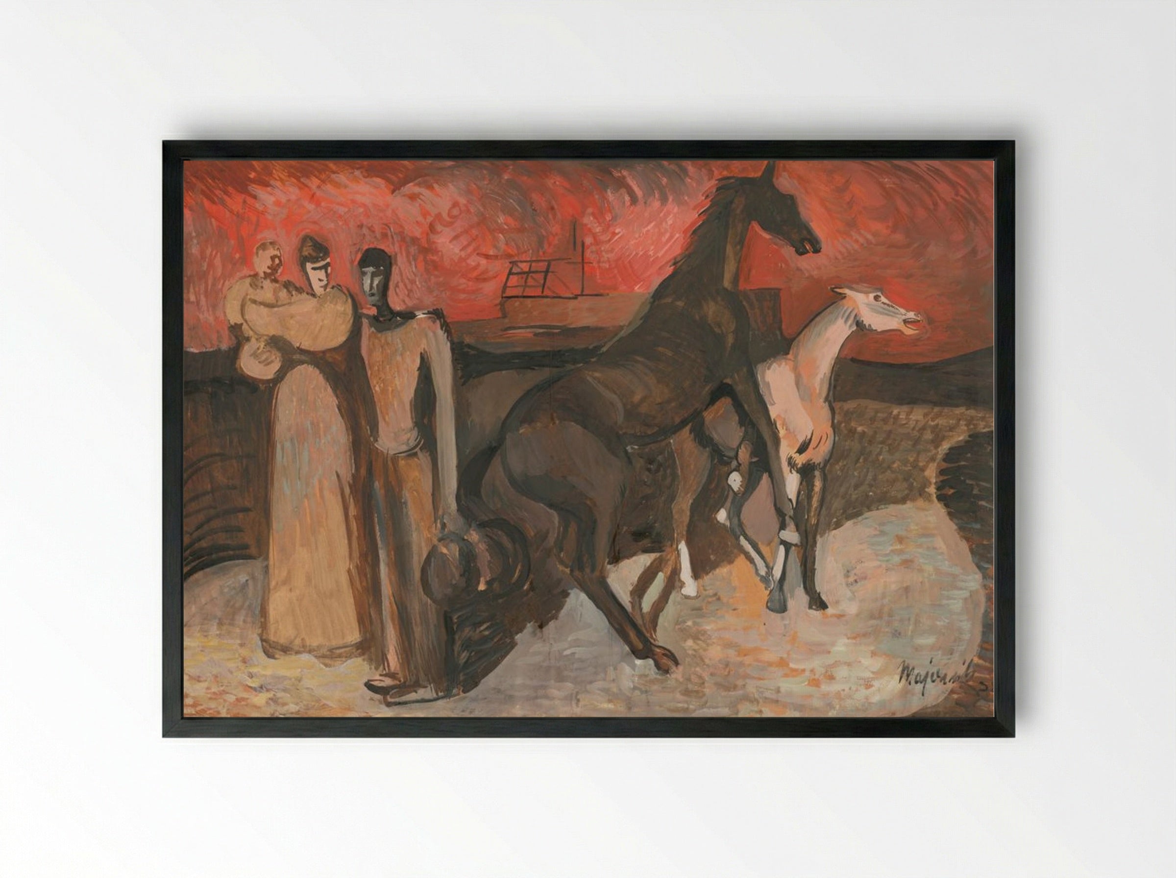 Fire - Refugees - Cyprián Majerník - Framed Print Black