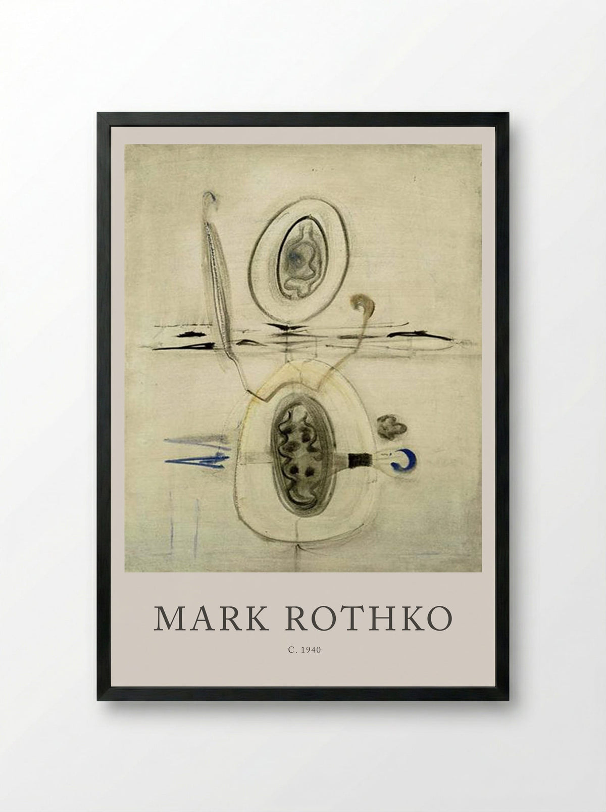 Untitled (Biomorphic Composition) - Mark Rothko - Framed Print Black