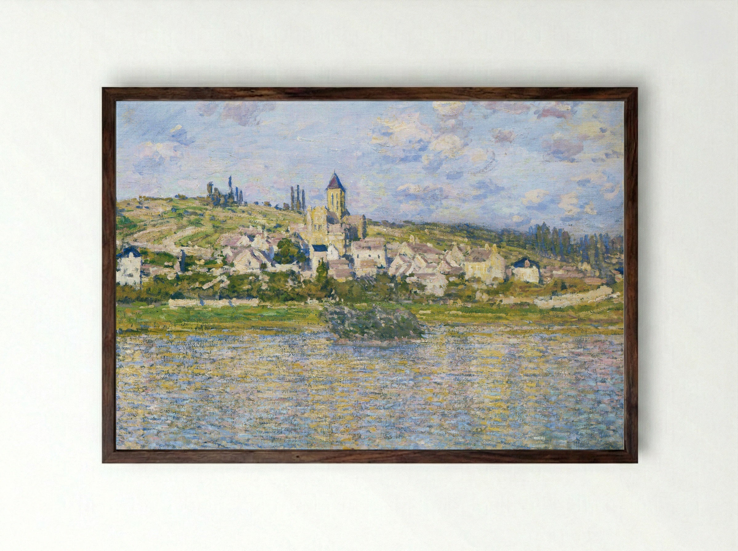 Vetheuil - Claude Monet - Framed Print Dark Wood
