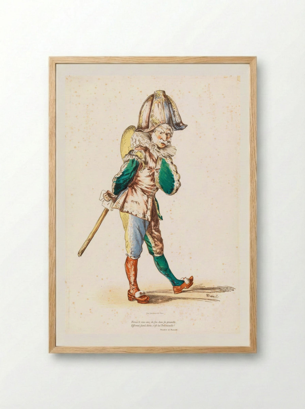 Polichinelle - Édouard Manet - Framed Print Wood
