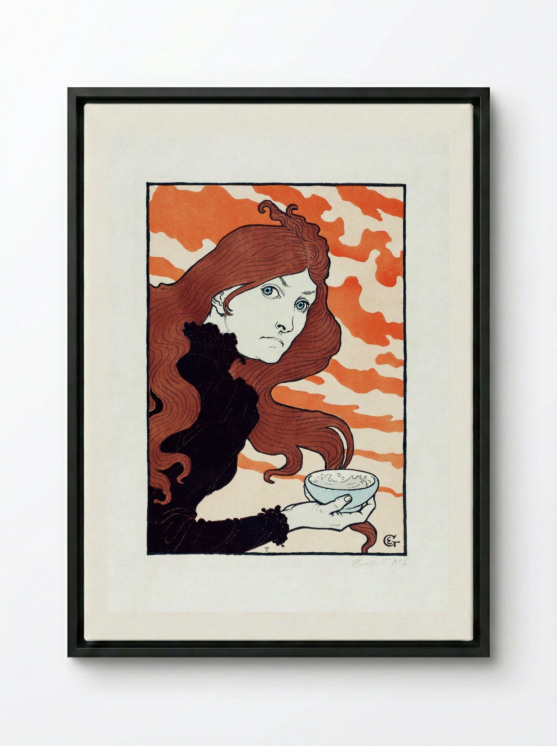 Vitrioleuse (The Acid Thrower) - Eugène Grasset - Framed Canvas Black