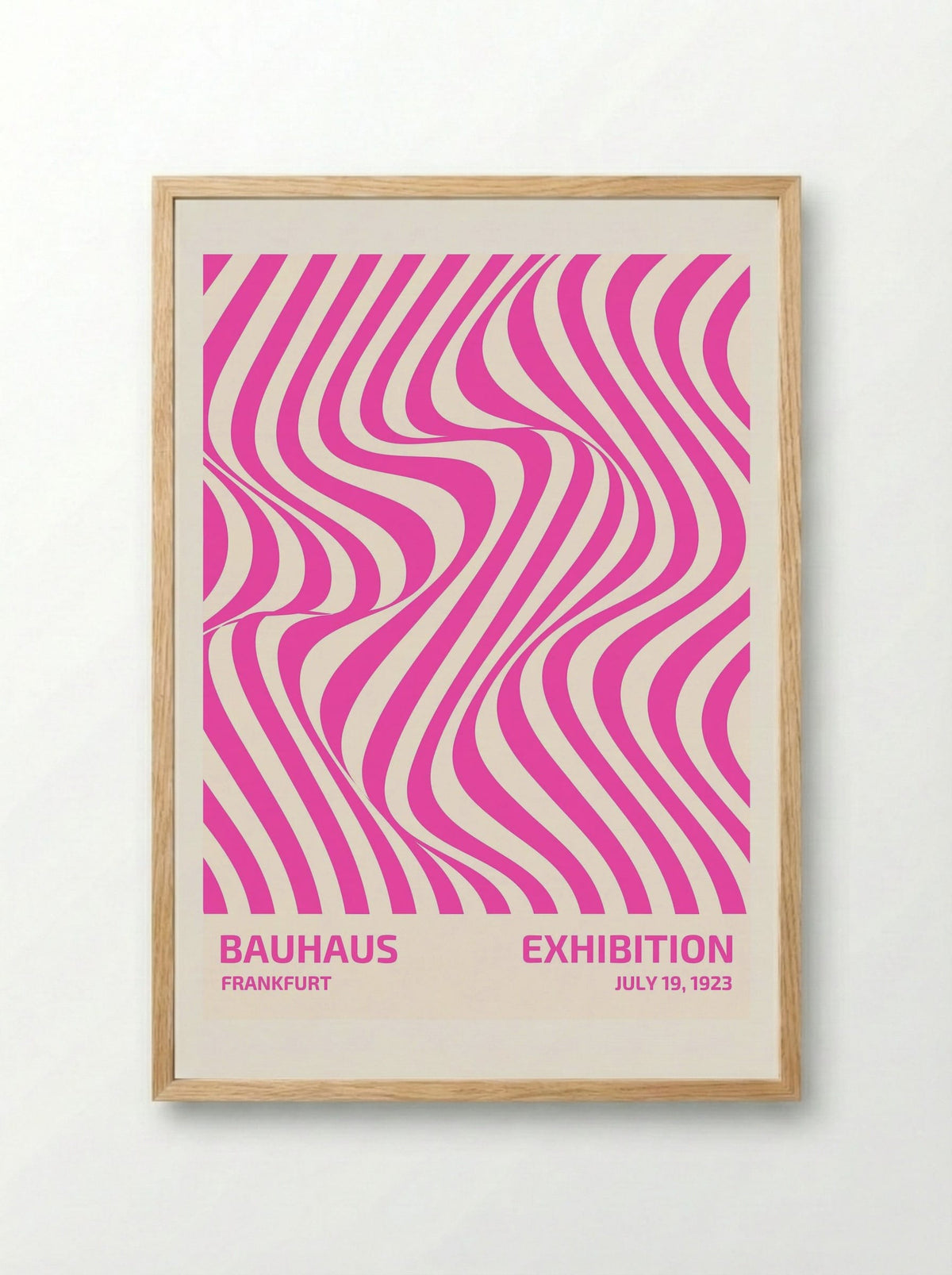 Bauhaus Optical Flow - Pink Edition (1923 Frankfurt) - Framed Print Wood