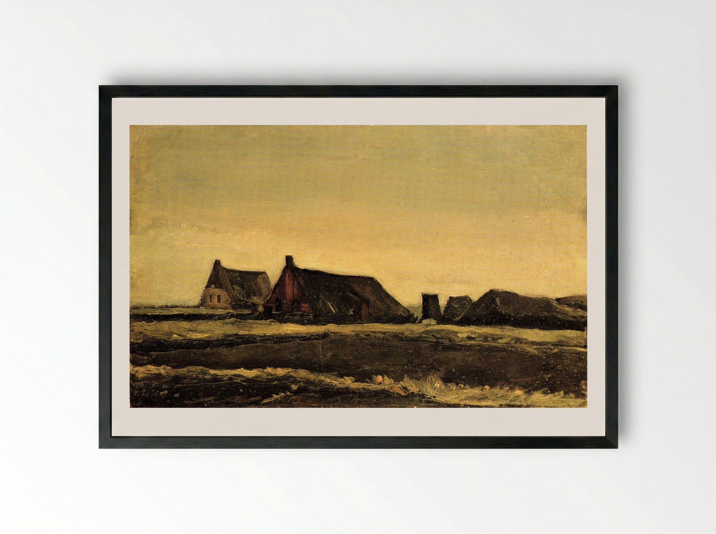 Cottages - Vincent van Gogh - Framed Print Black