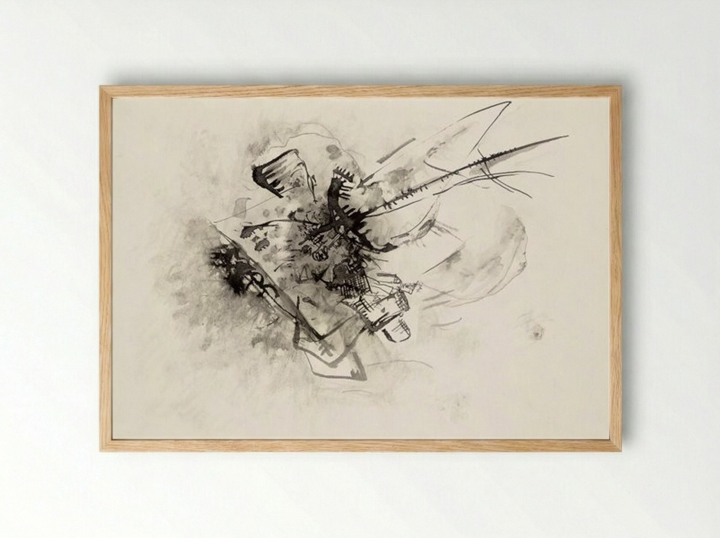 Untitled (Abstract Composition, Ink on Paper) - Wassily Kandinsky - Framed Print Wood