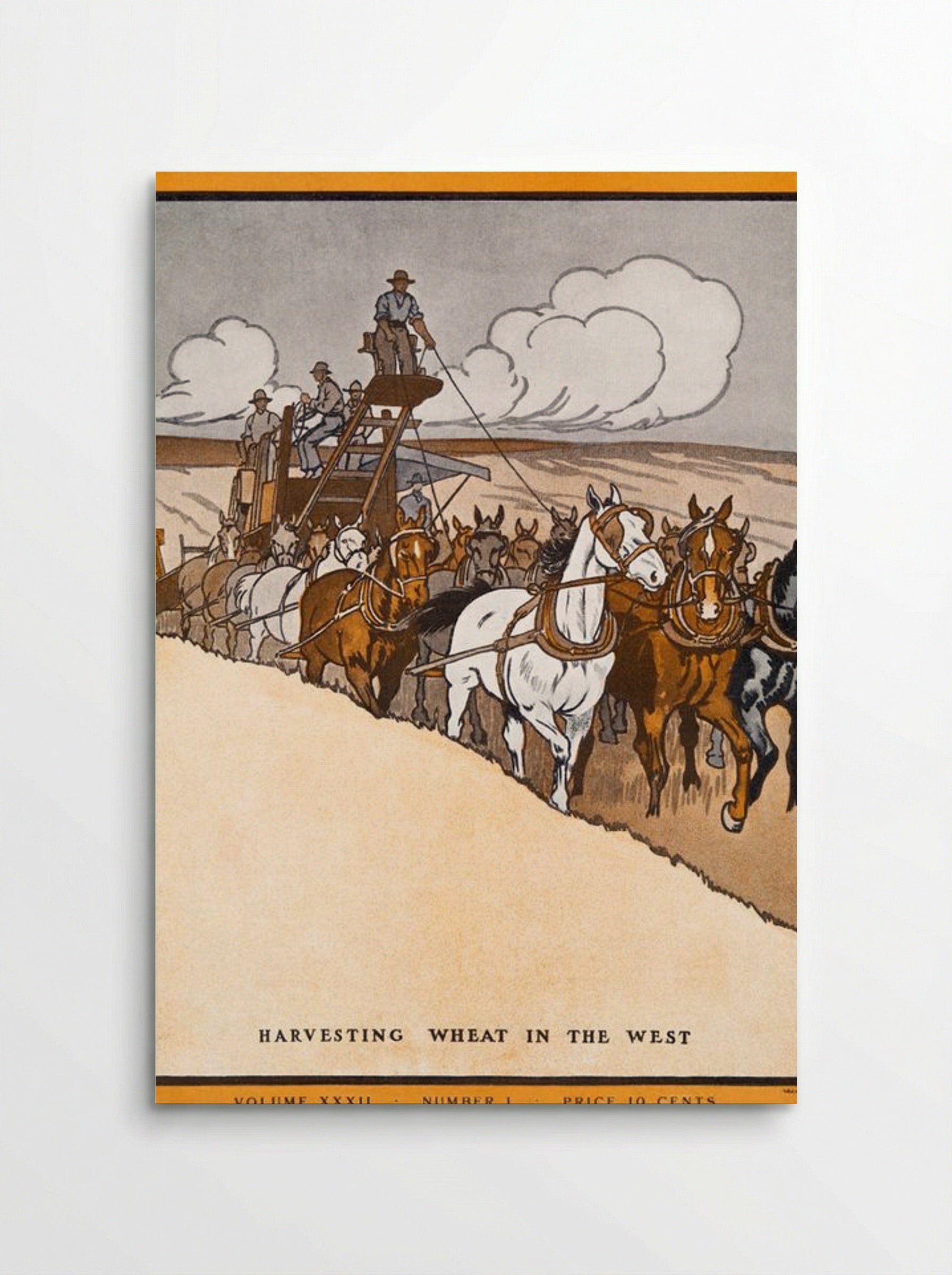 Harvesting Wheat in the West - Edward Penfield - Poster