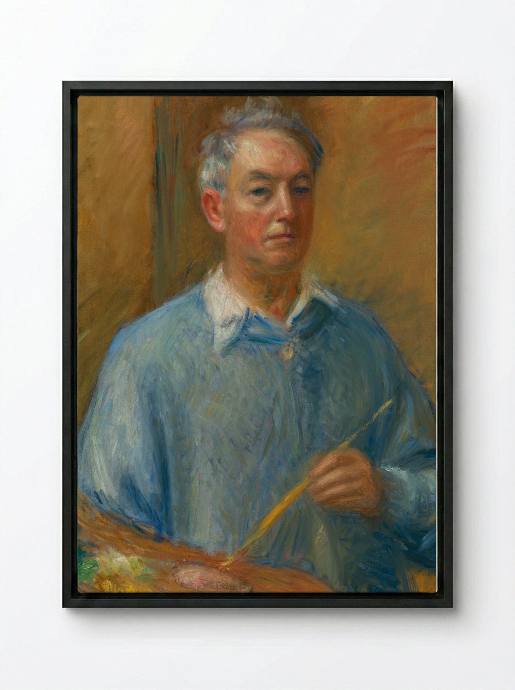 Self-Portrait - William Glackens - Framed Canvas Black