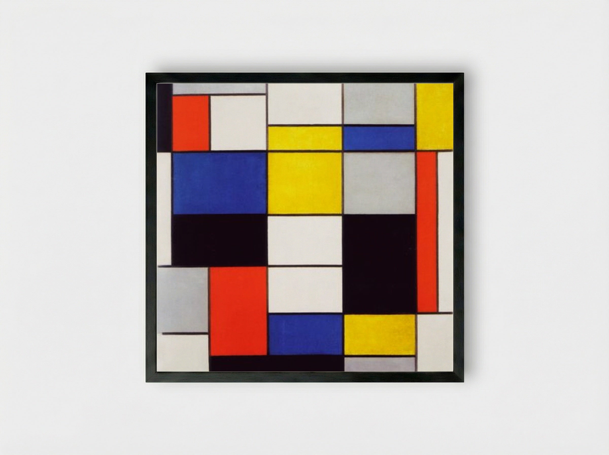 Composition A - Piet Mondrian - Framed Print Black