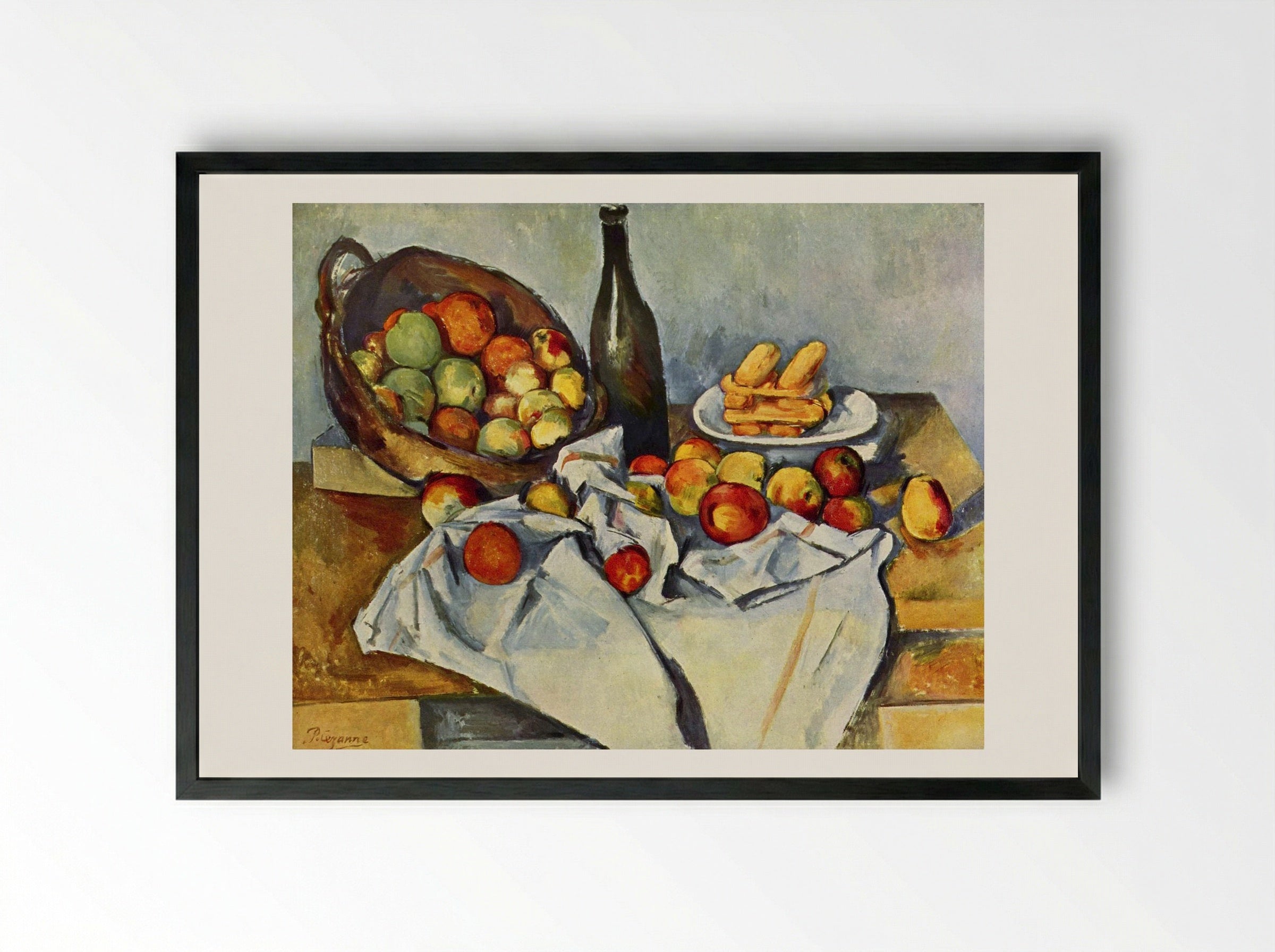 The Basket of Apples - Paul Cézanne - Framed Print Black