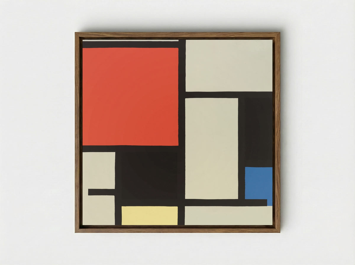 Composition with Red, Blue and Yellow - Piet Mondrian - Framed Canvas Wood