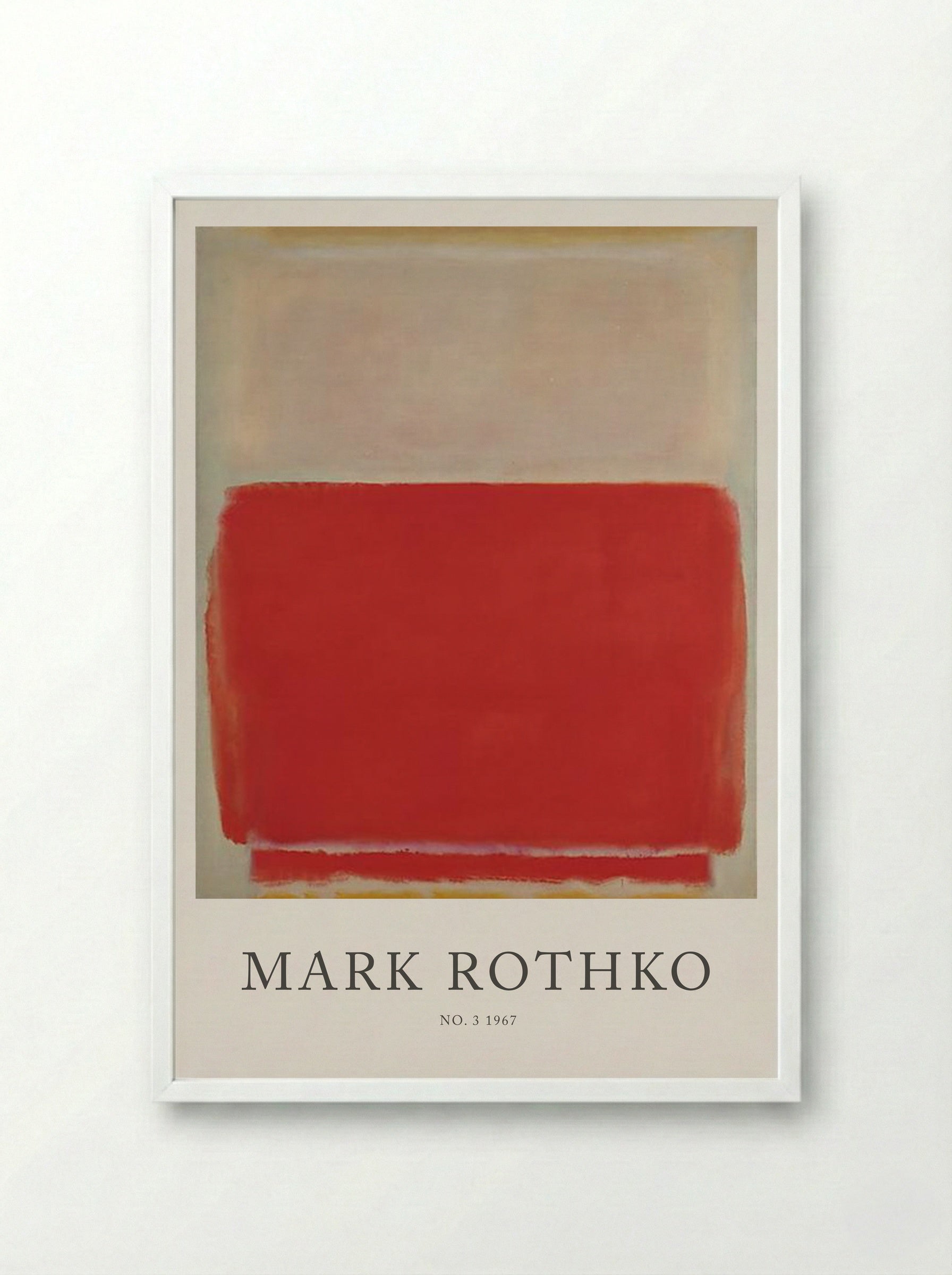 No. 3, 1967 - Mark Rothko - Framed Print White
