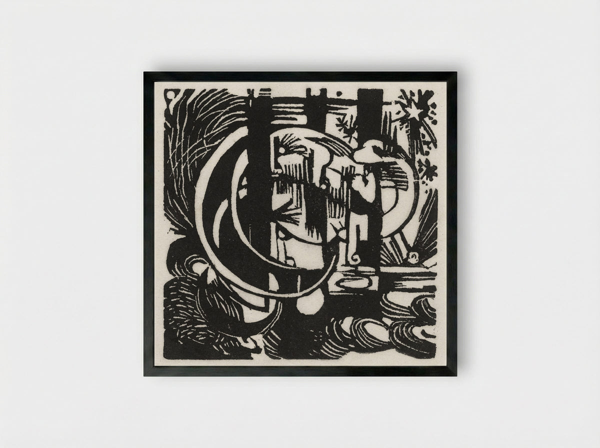 Lizards - Franz Marc - Framed Print Black
