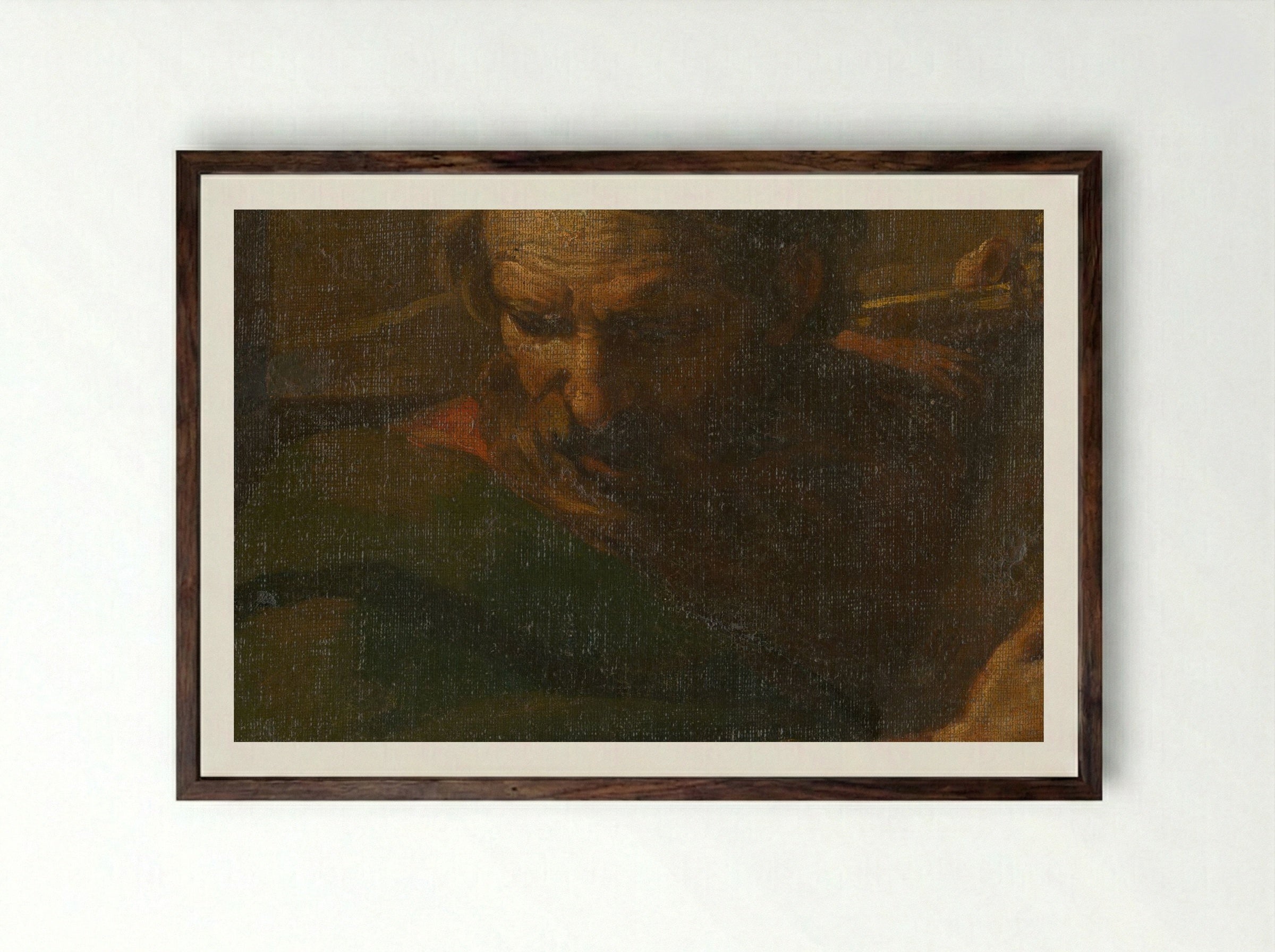 Saint Paul Reading - Rembrandt van Rijn - Framed Print Dark Wood