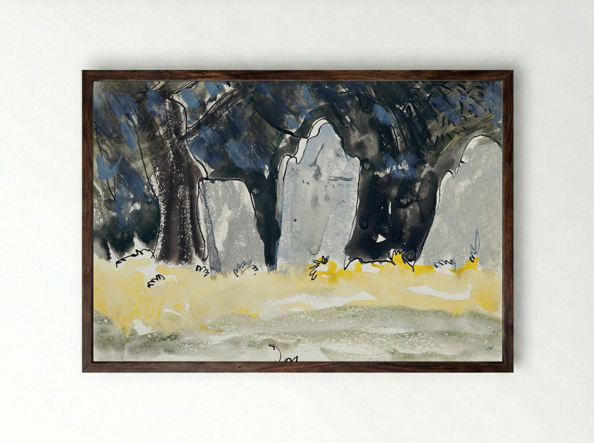 Old Tombstones - Arthur Dove - Framed Print Dark Wood