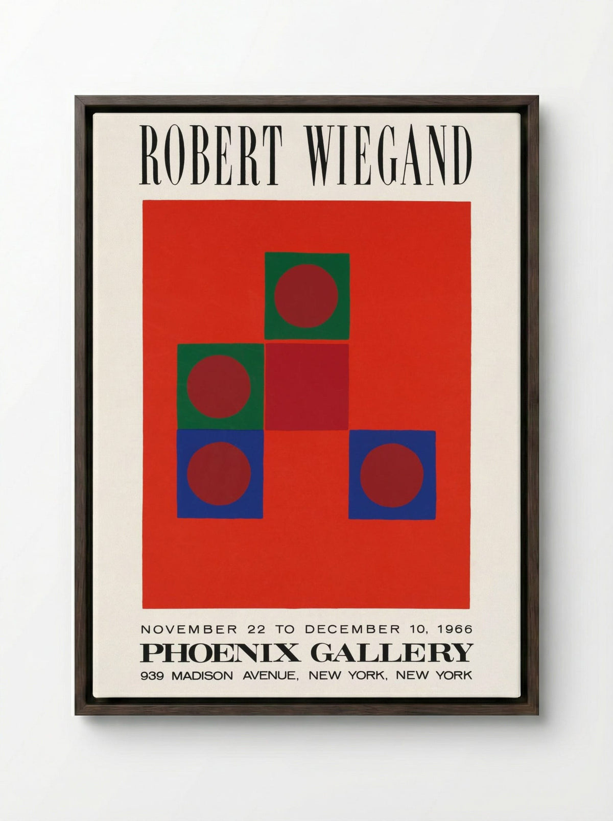 Phoenix Gallery Exhibition Poster - Robert Wiegand - Framed Canvas Dark Wood