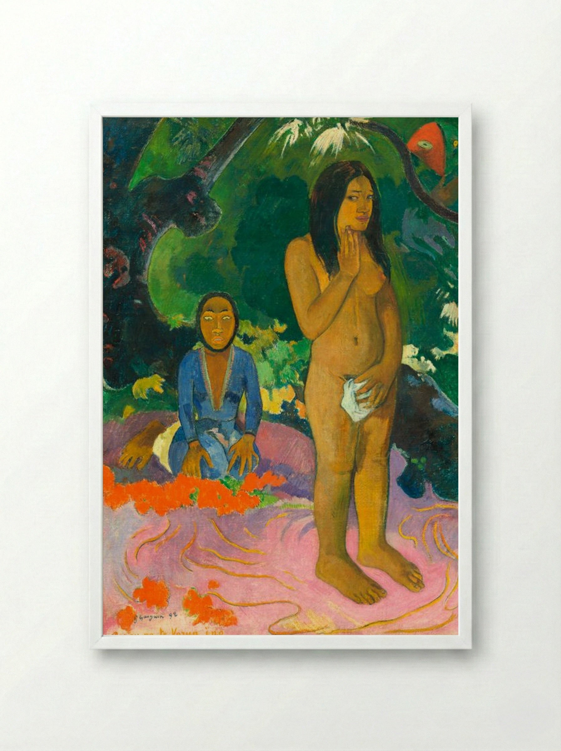 Words of the Devil - Paul Gauguin - Framed Print White