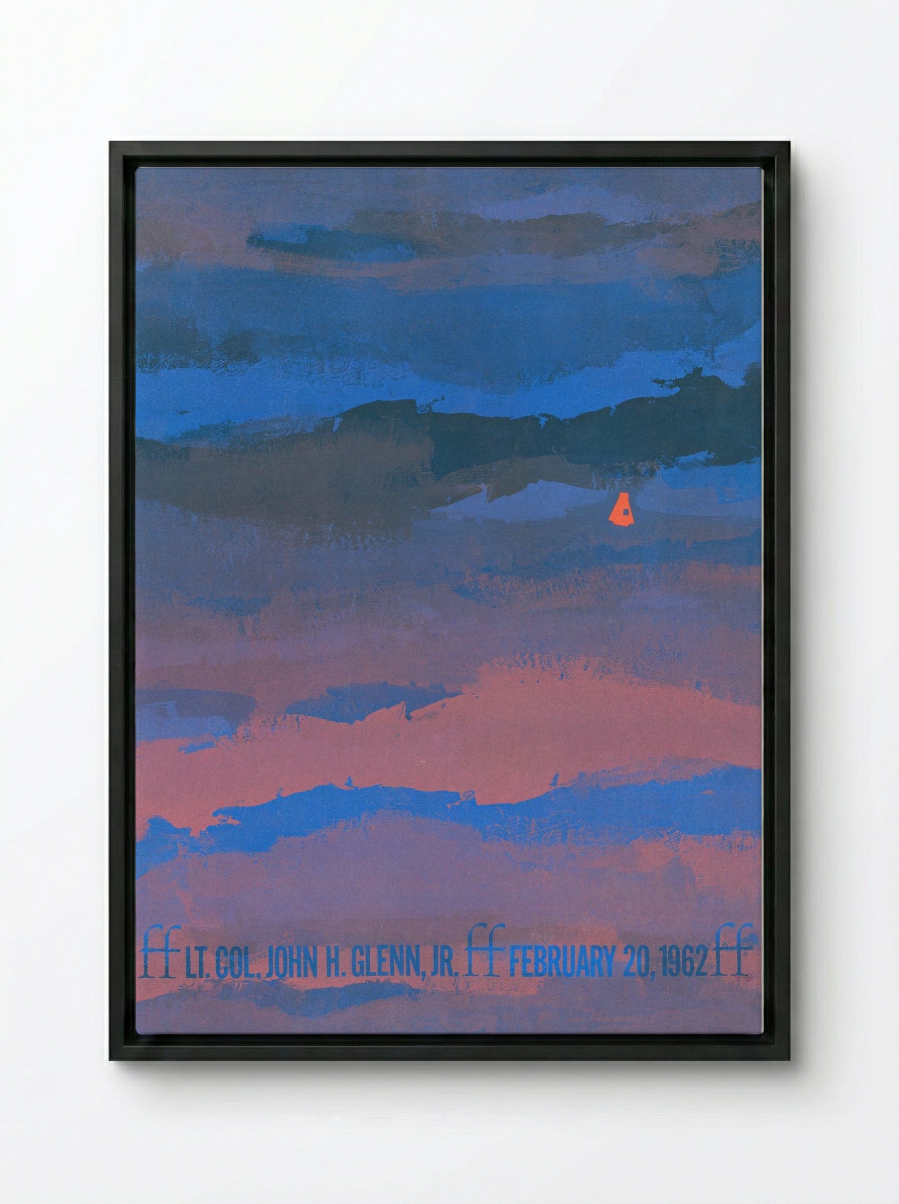 Lt. Col. John H. Glenn, Jr., February 20, 1962 (Space Flight Commemoration) - Fine Art Print - Framed Canvas Black