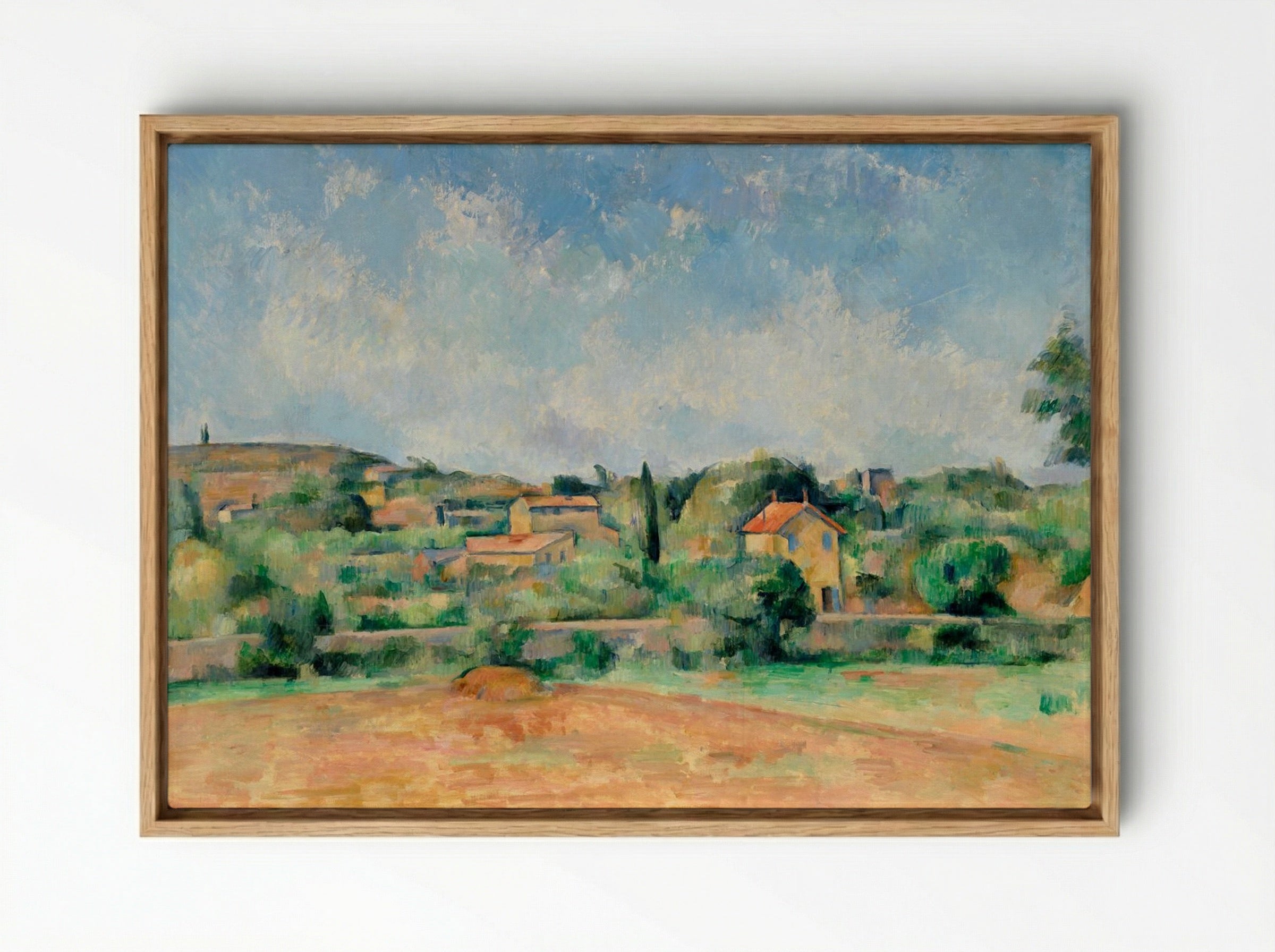 The Bellevue Plain (also called The Red Earth) - Paul Cézanne - Framed Canvas Wood