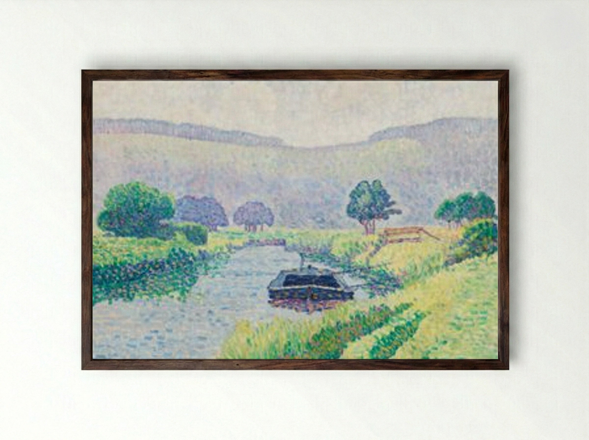 Amberleyn, Jokilaakso (Arunjoki) - Alfred William Finch - Framed Print Dark Wood