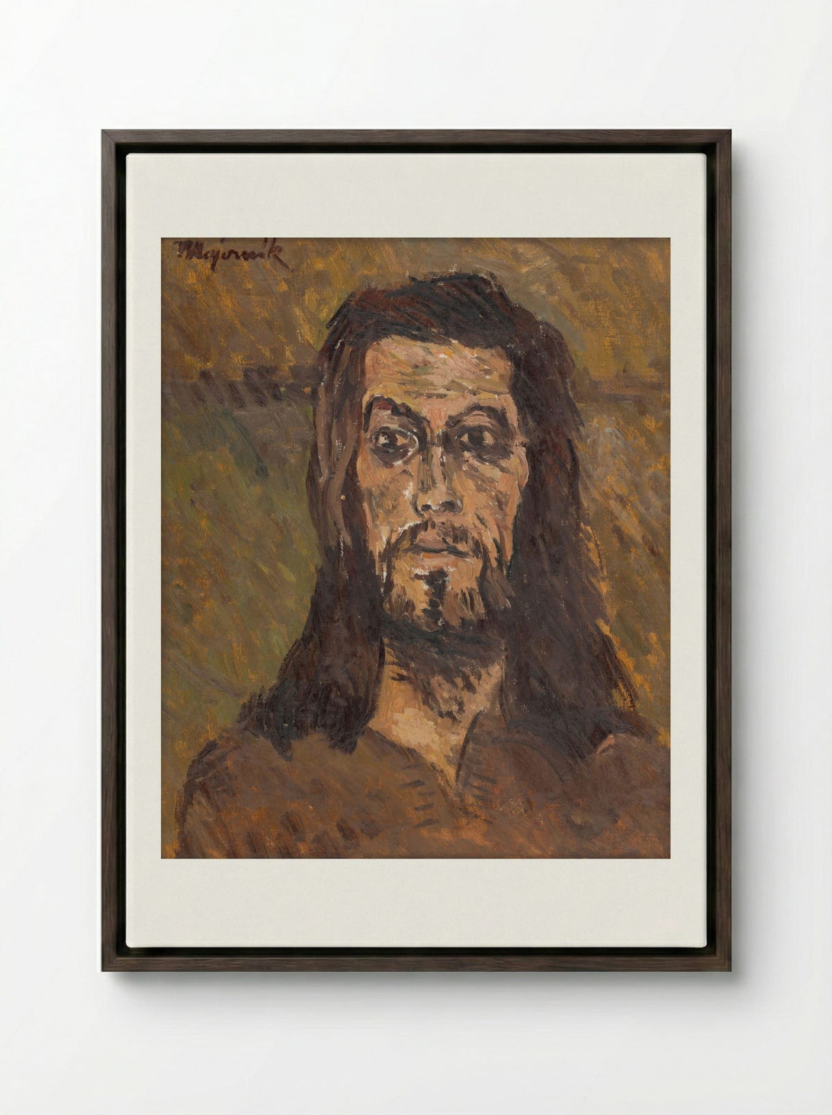 The Head of Saint John the Baptist - Cyprián Majerník - Framed Canvas Dark Wood