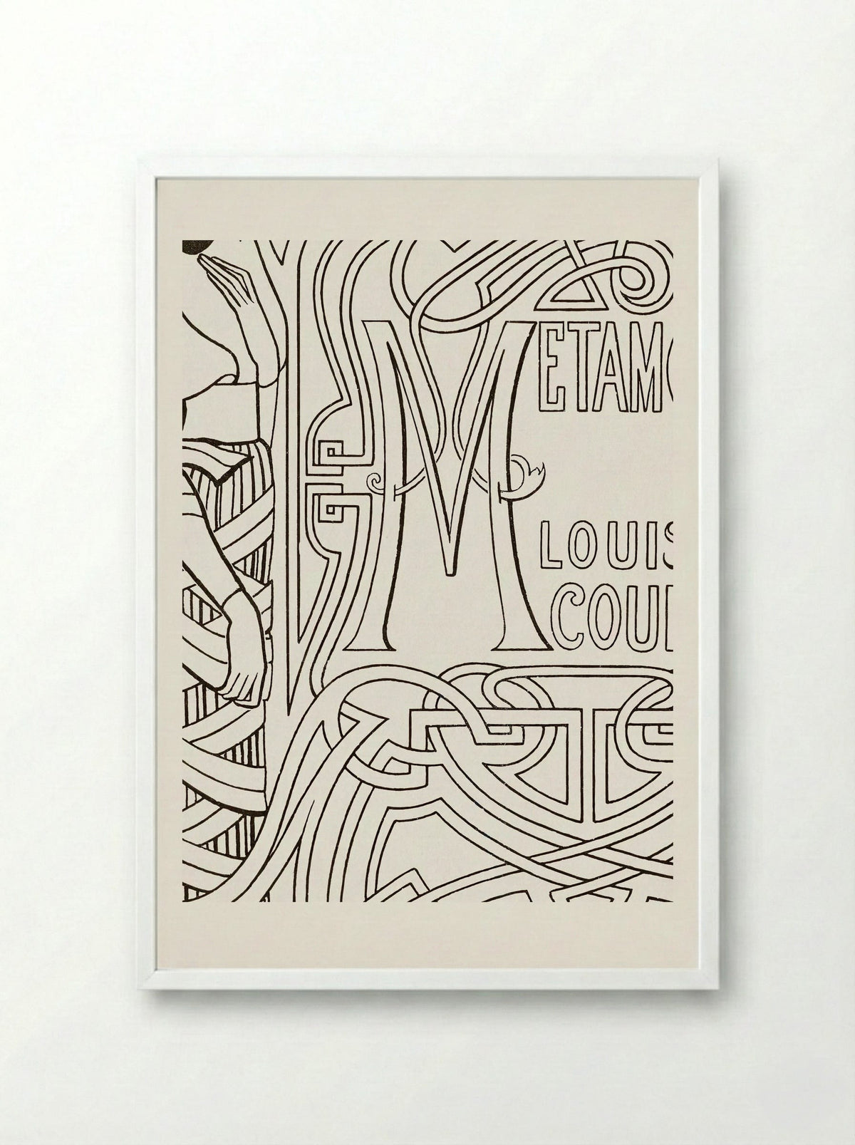Book Binding Design for 'Metamorfoze' by Louis Couperus - Jan Toorop - Framed Print White
