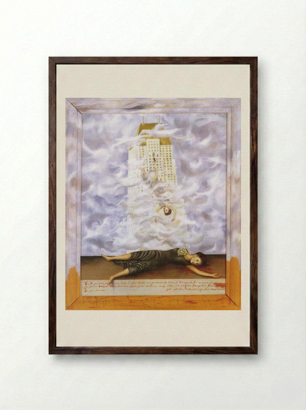 The Suicide of Dorothy Hale - Frida Kahlo - Framed Print Dark Wood