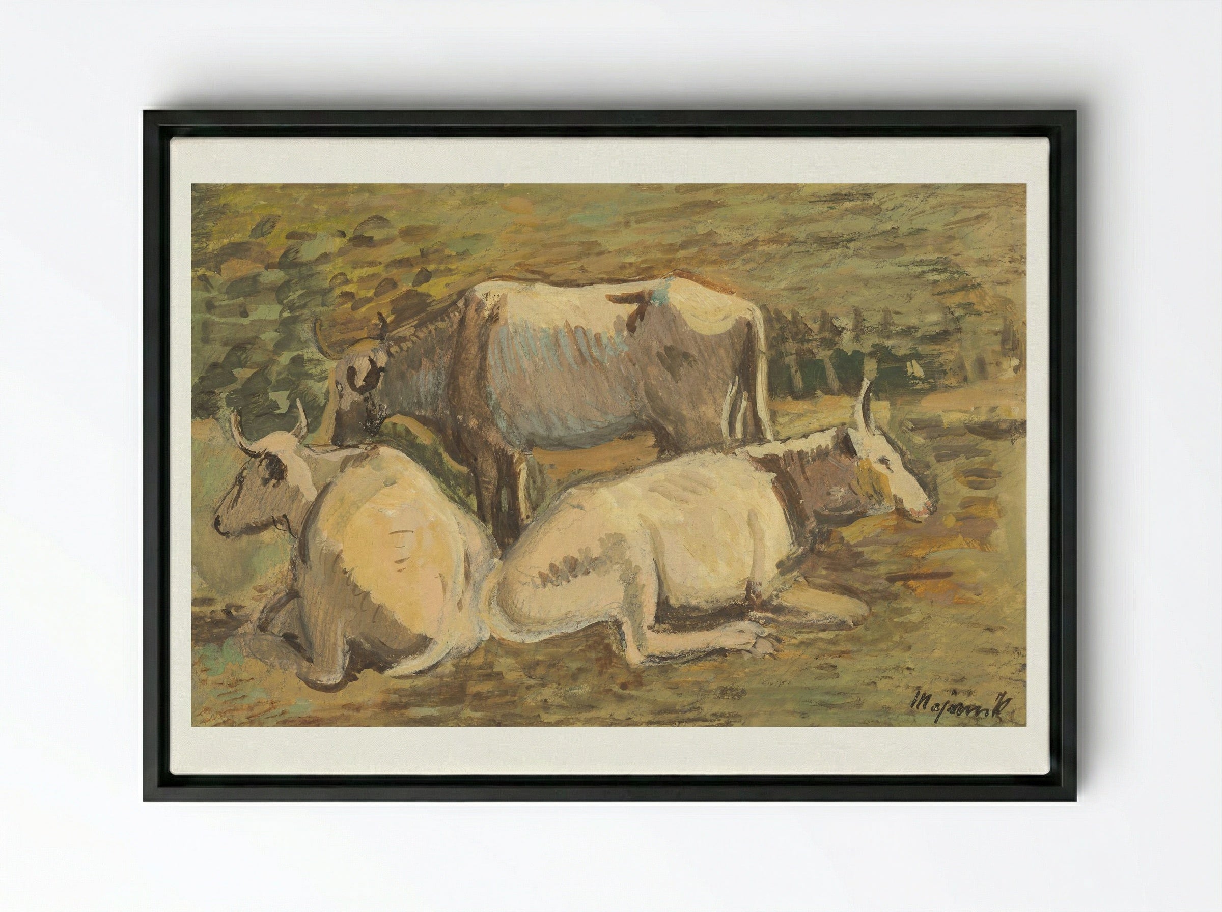 Cows - Cyprián Majerník - Framed Canvas Black