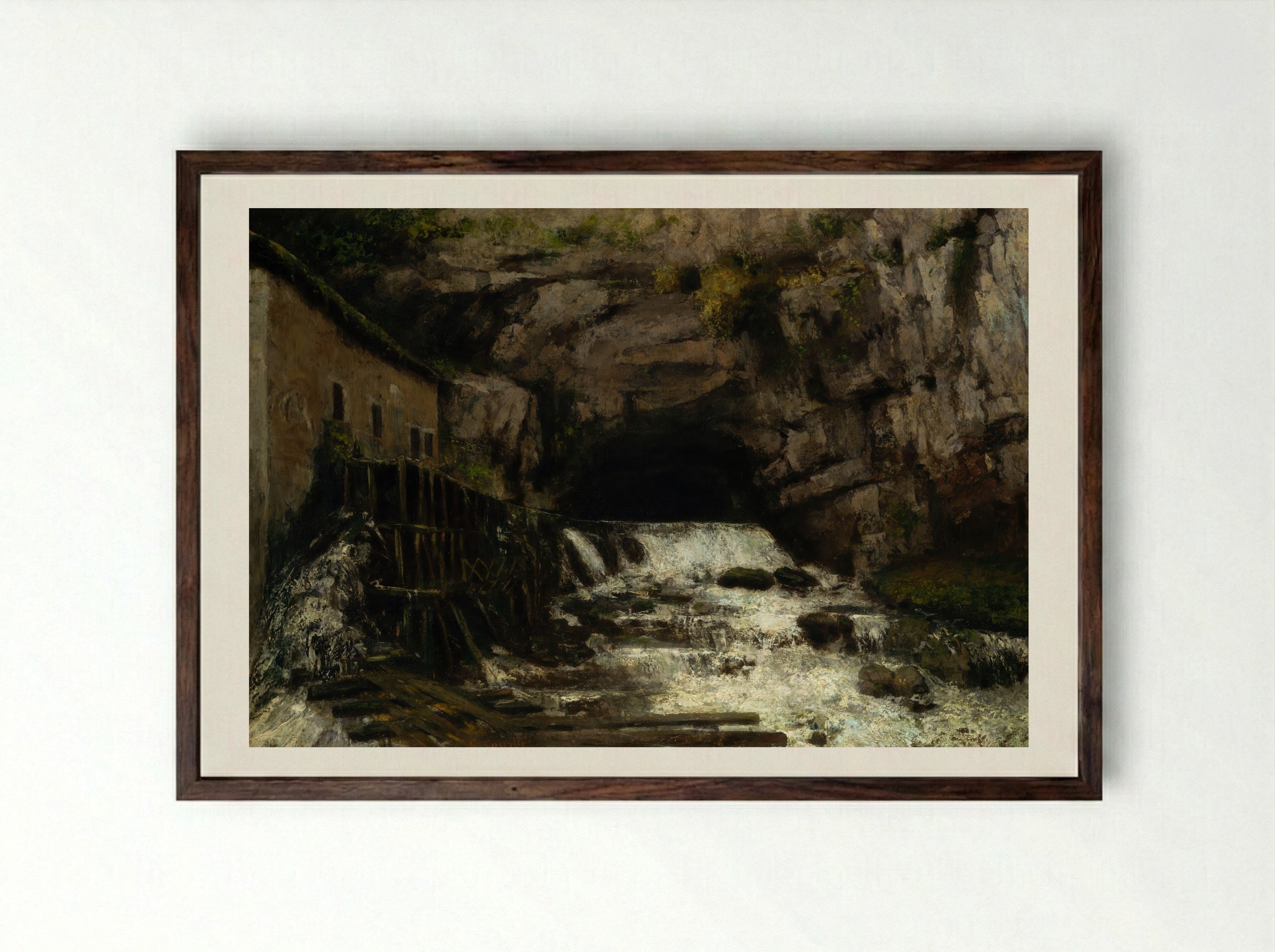 The Source of the Loue - Gustave Courbet - Framed Print Dark Wood