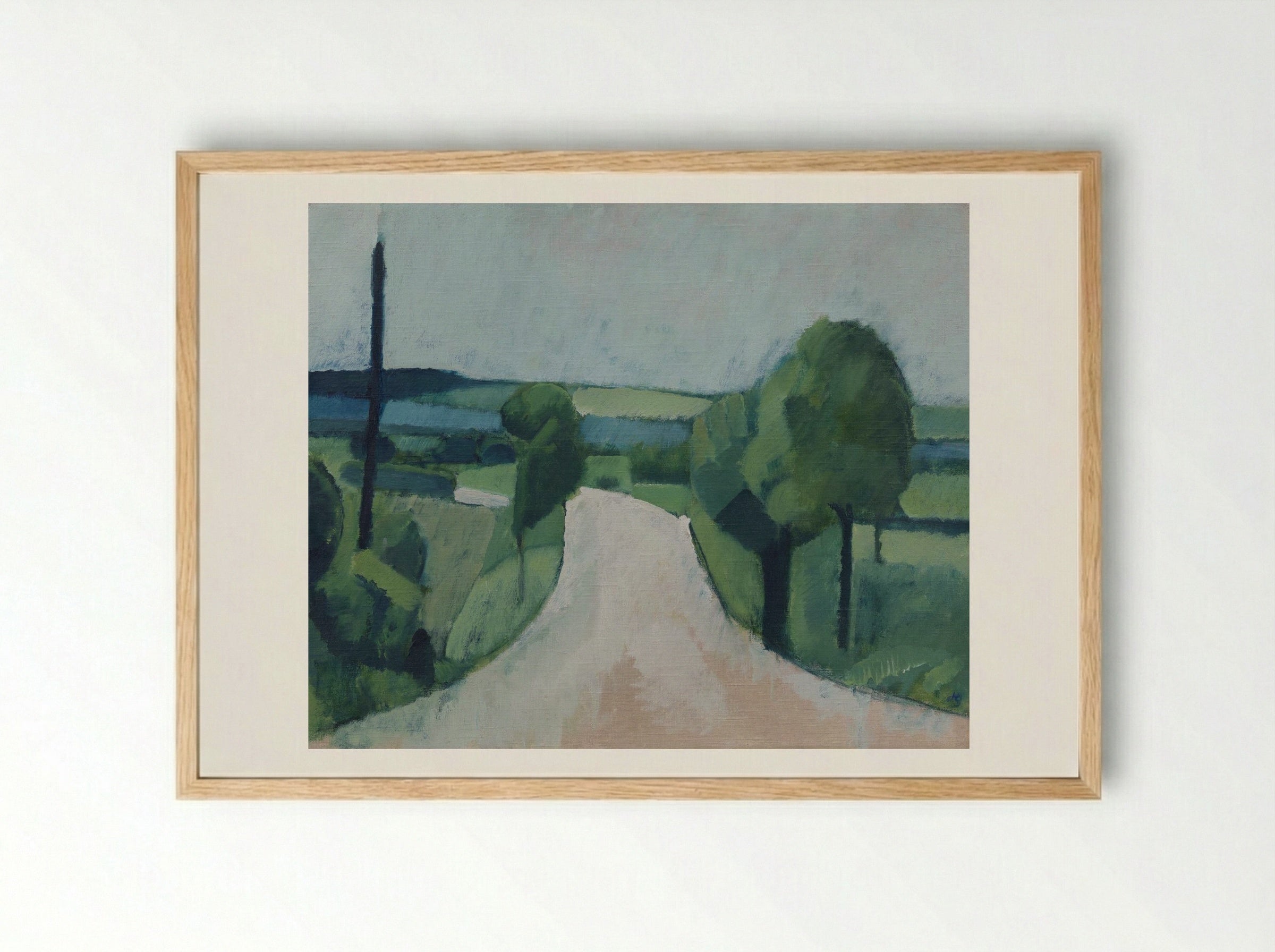 Road near Fåborg on Funen - Harald Giersing - Framed Print Wood