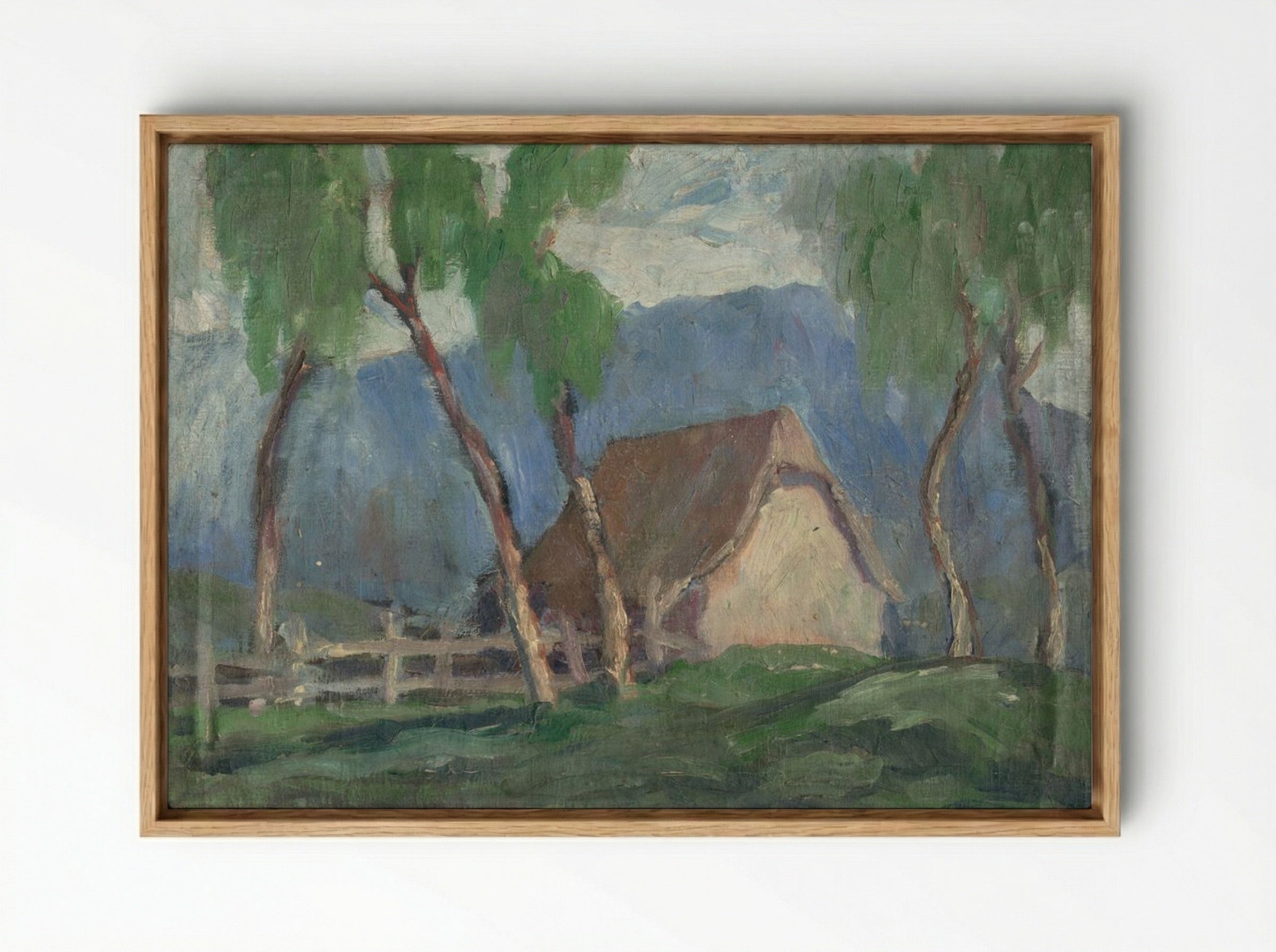 Landscape with Birches - Zolo Palugyay - Framed Canvas Wood