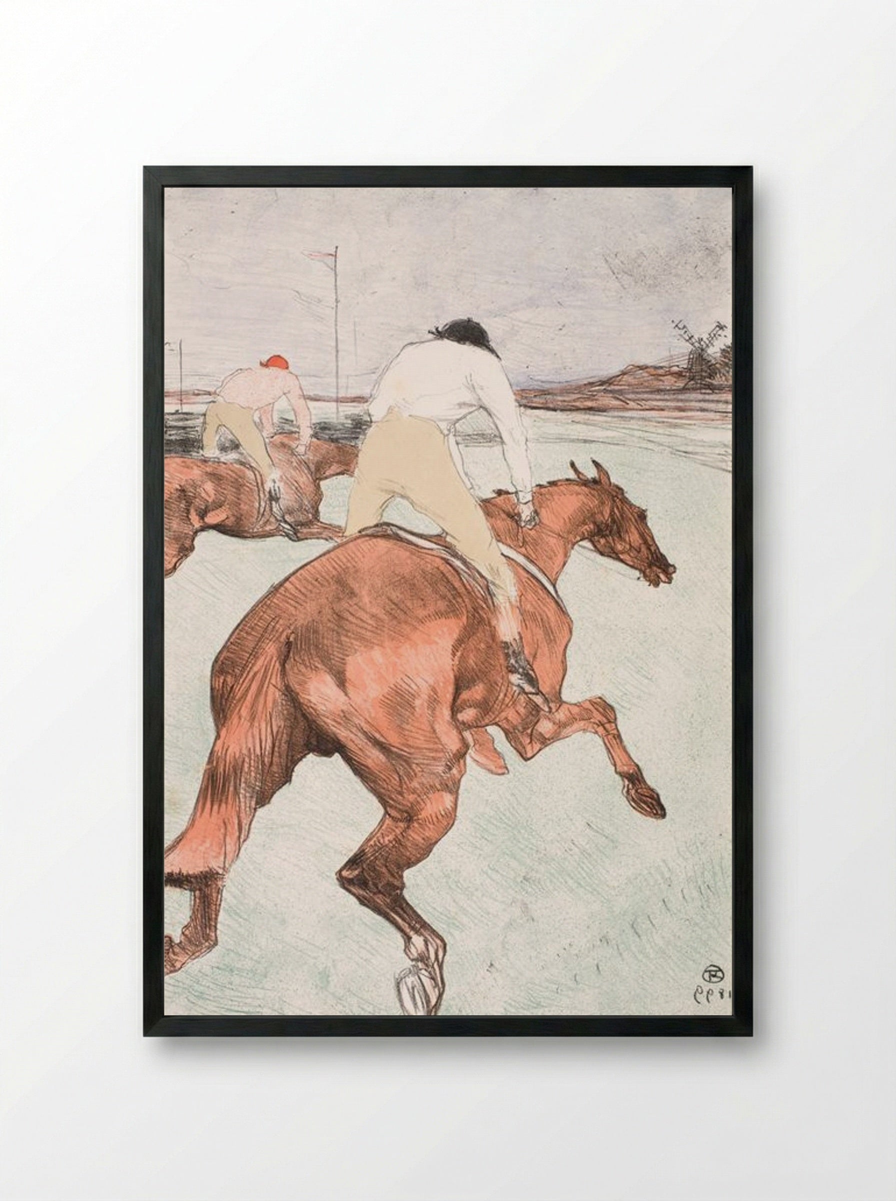 Le Jockey - Henri de Toulouse-Lautrec - Framed Print Black